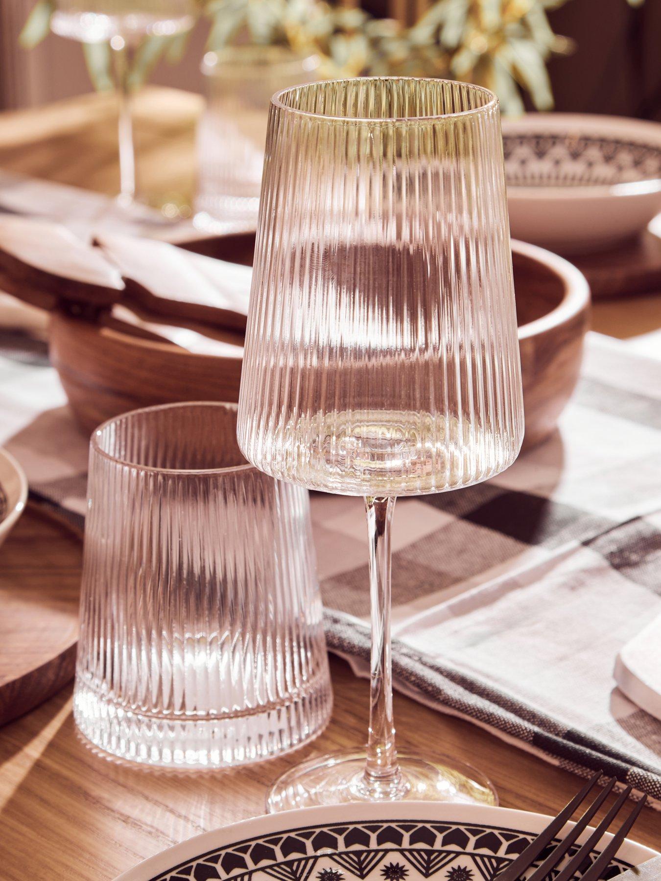 undefined Eldon Set Of Four Ribbed Wine Glasses