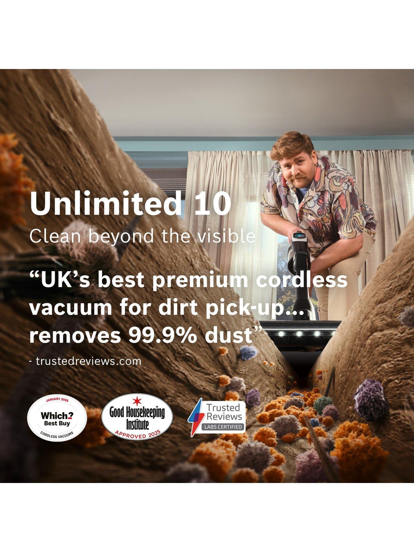 Image 2 of 8 of Bosch Unlimited 10 BBS1041GGB 80 mins runtime, Cordless Vacuum Cleaner - Graphite