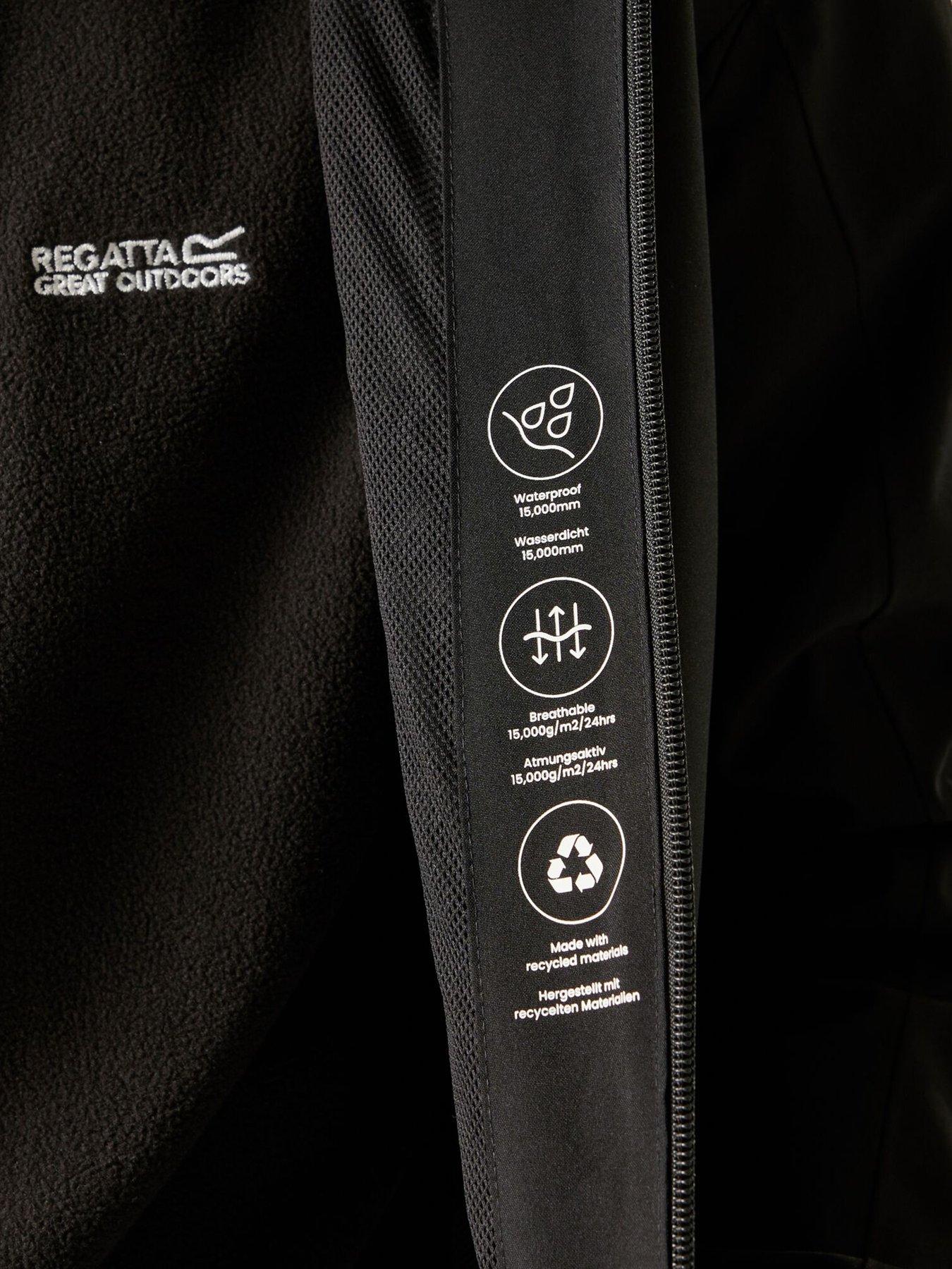 Image 4 of 6 of Regatta Mens Birchdale Ii Waterproof Shell Jacket - Black