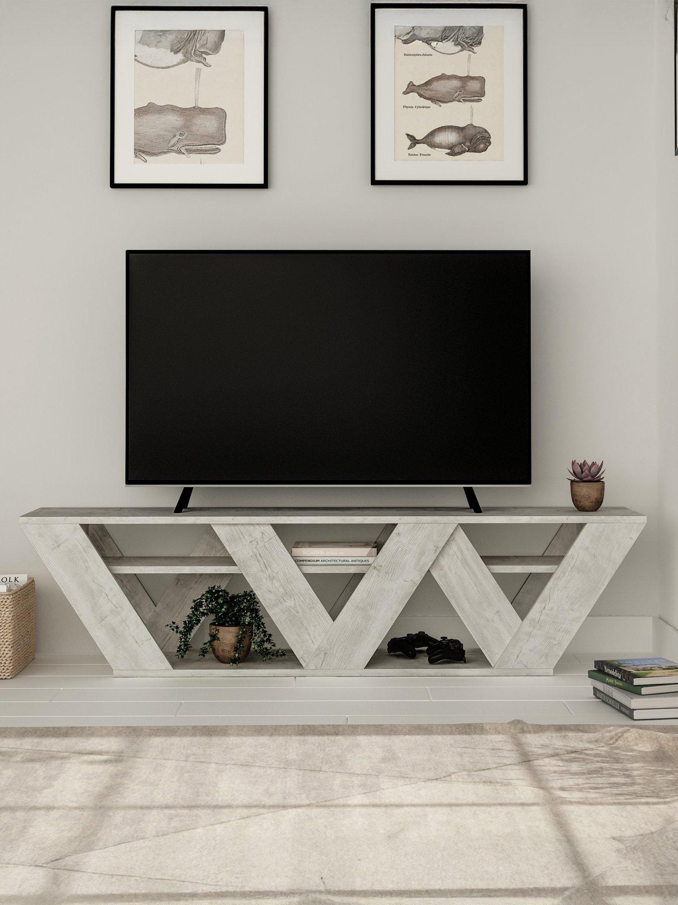 Decortie Ralla Tv Stand - Ancient White