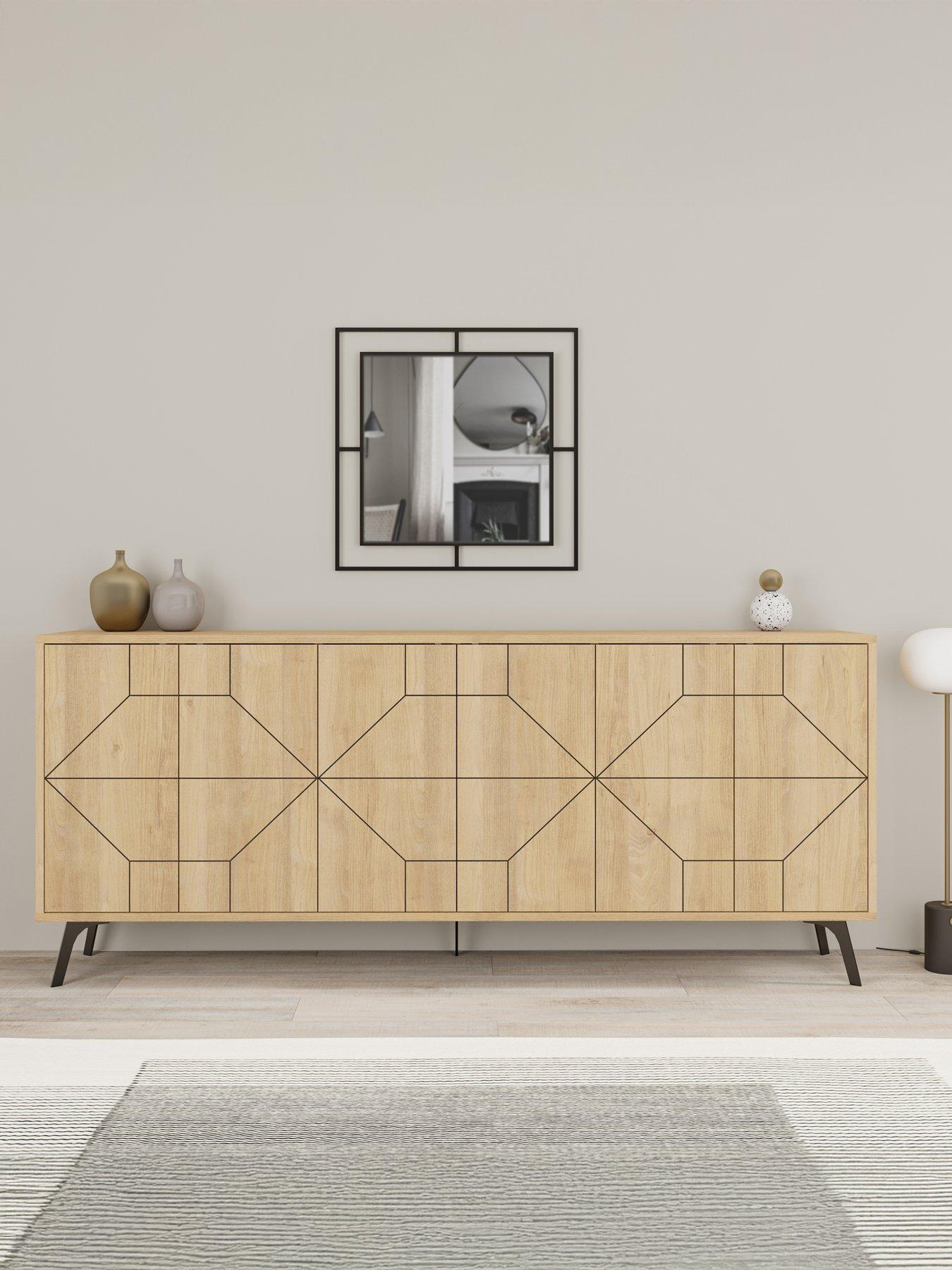 Decortie Dune Large 6 Door Sideboard - White