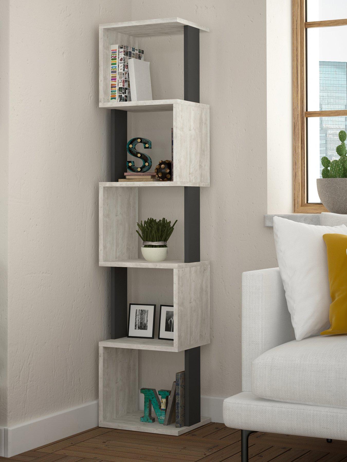 Decortie Piri Bookcase Shelf Unit - Ancient White/anthracite