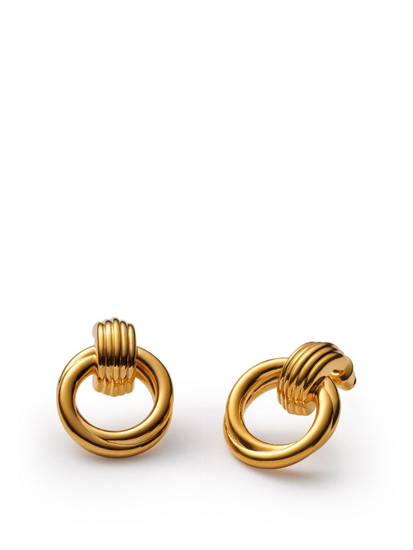 Katie Loxton DEMI OVERSIZED STUD EARRINGS , Gold Coated , 2.4cm x 1.8cm x 0.7cm