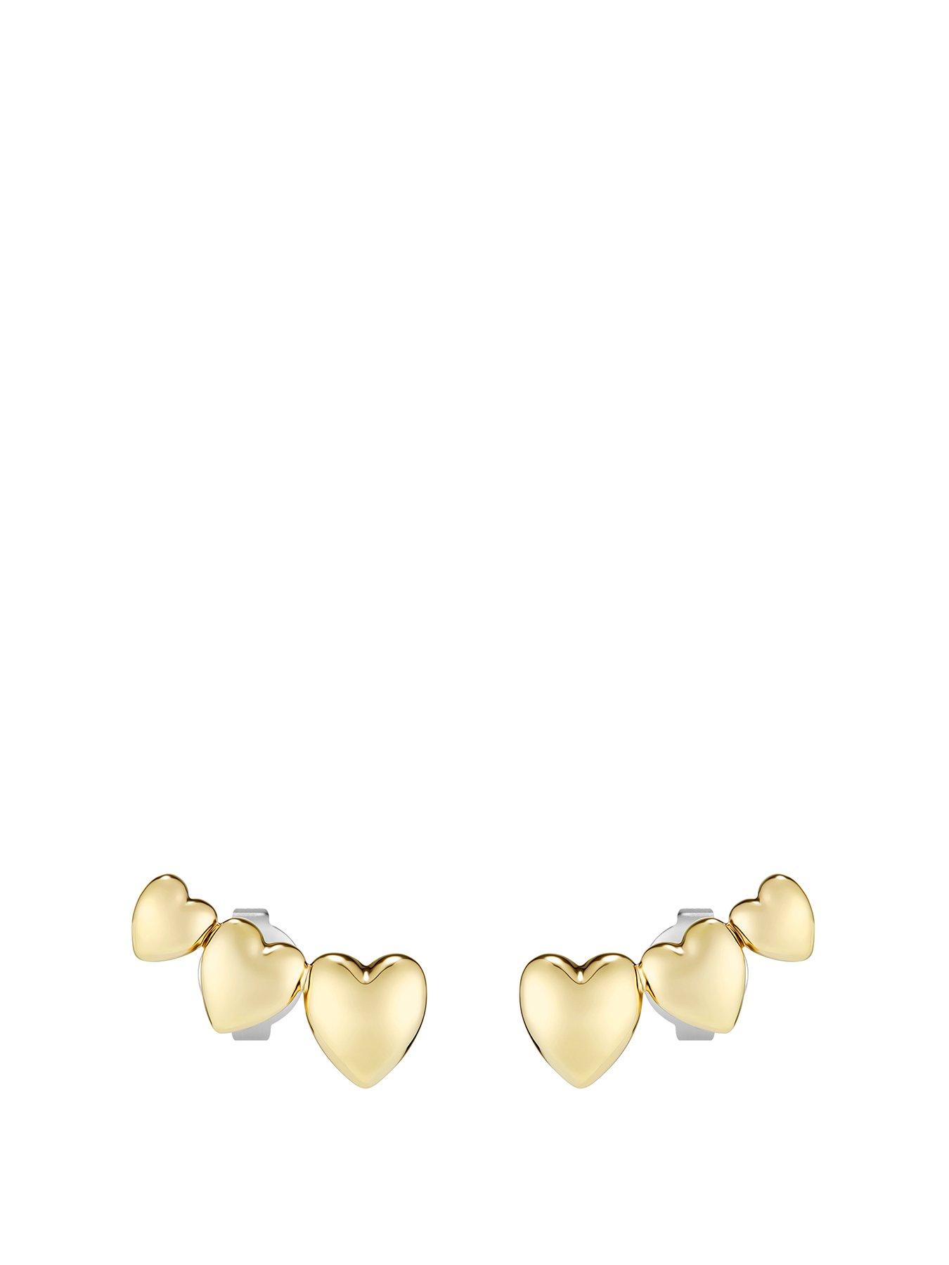 Image 1 of 5 of Olivia Burton Mini Heart Ip Stud Earrings - Gold