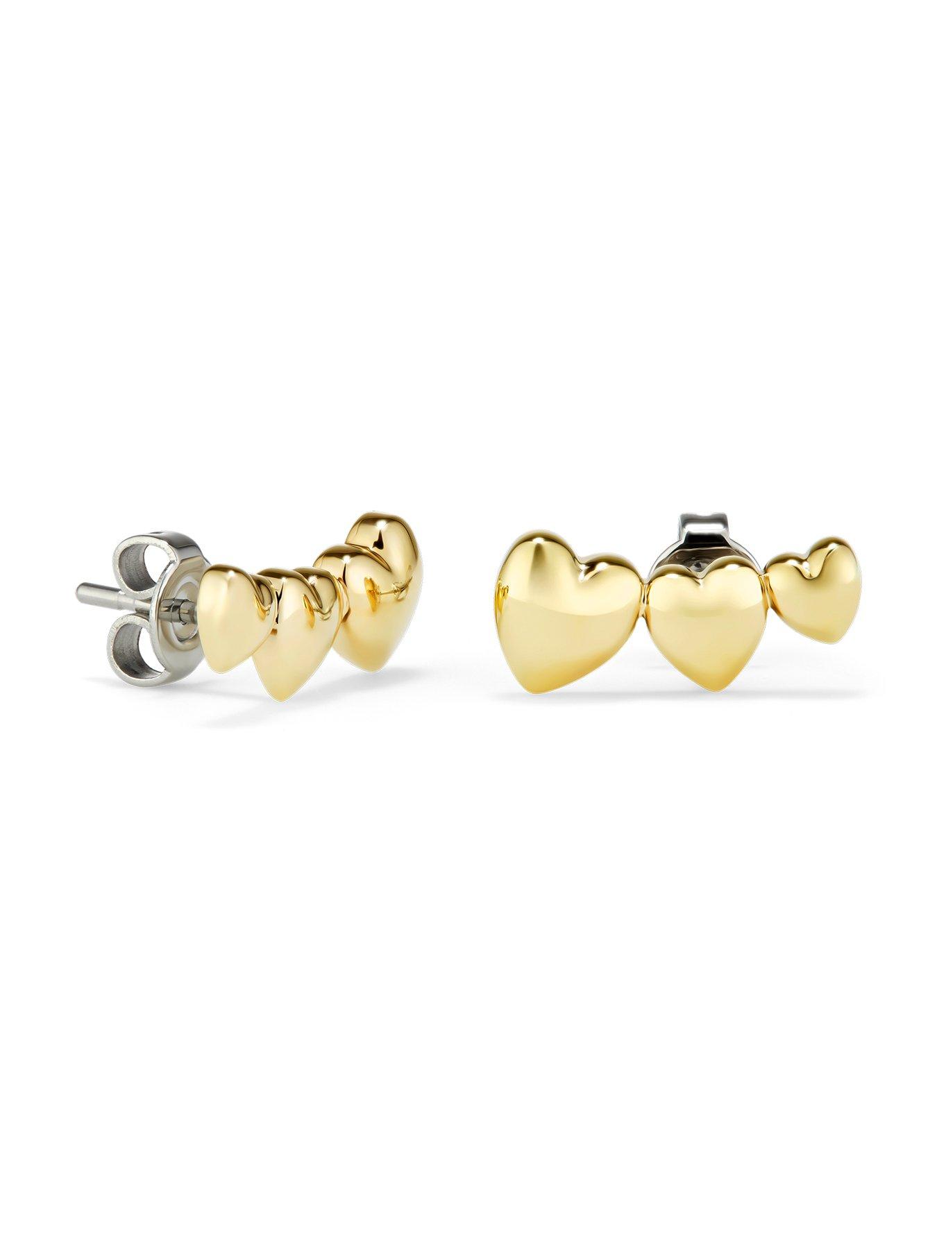 Image 2 of 5 of Olivia Burton Mini Heart Ip Stud Earrings - Gold