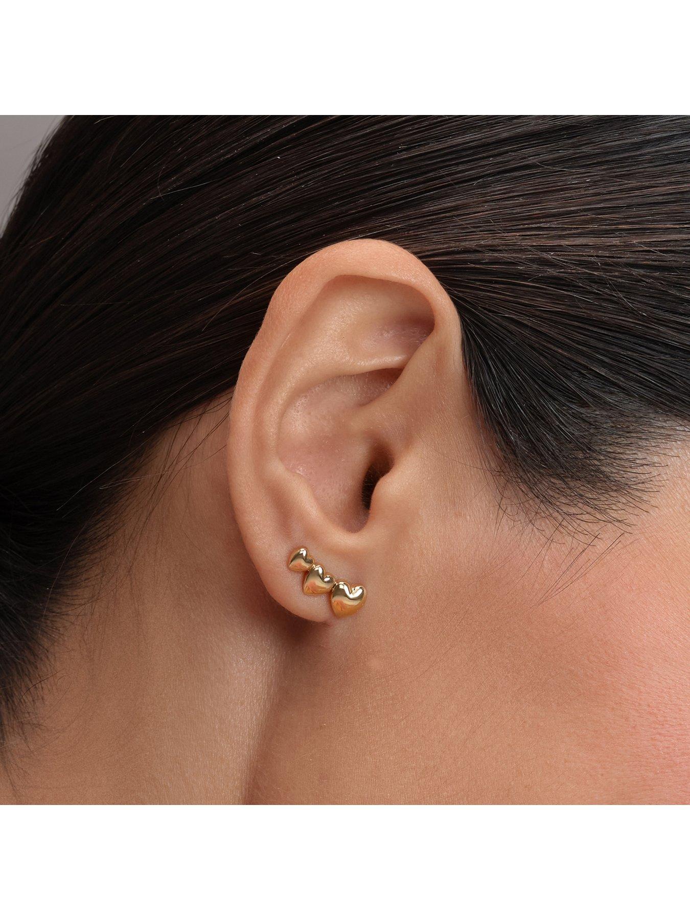 Image 3 of 5 of Olivia Burton Mini Heart Ip Stud Earrings - Gold