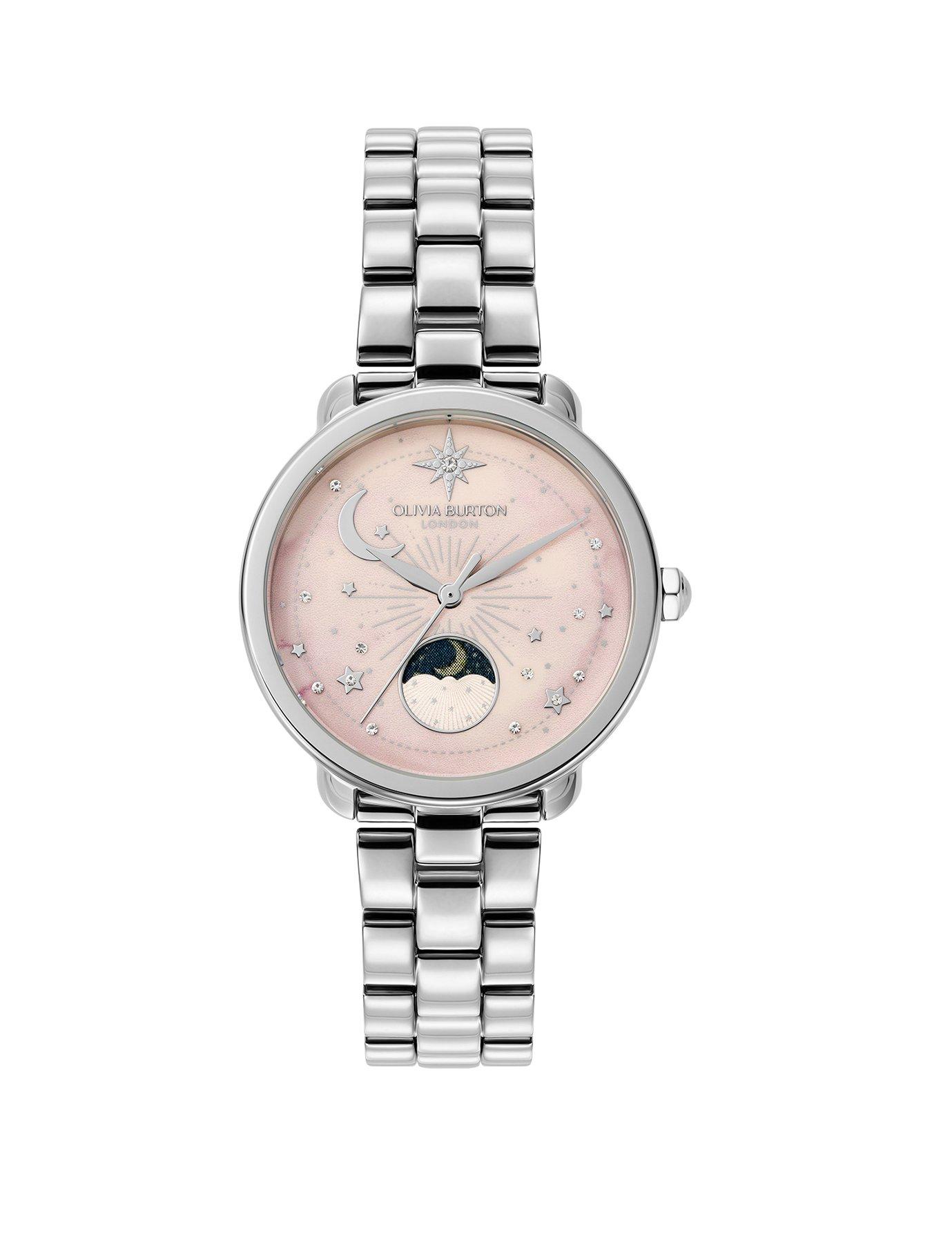 Olivia Burton 34mm Moonphase Stainless Steel Watch