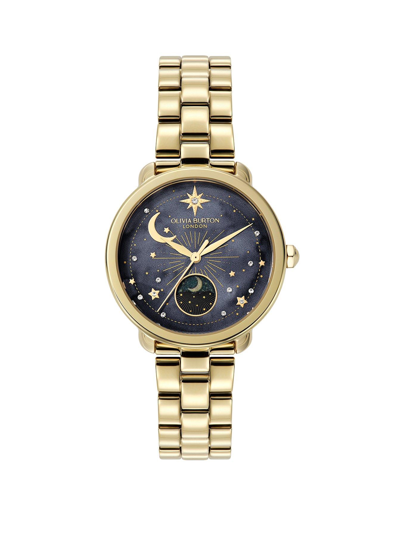 Olivia Burton 34mm Moonphase Light Gold IP Watch
