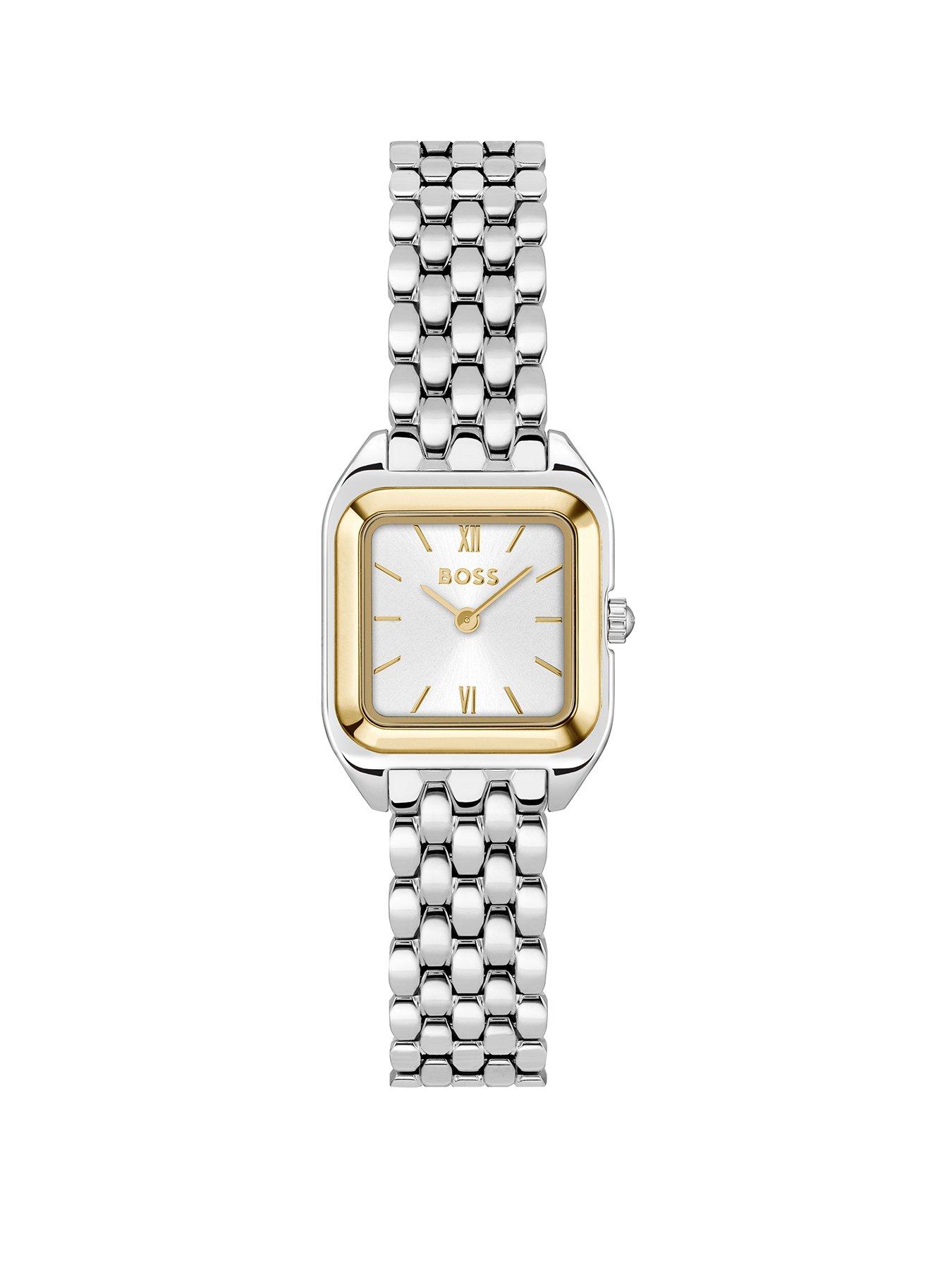 BOSS Ladies Mae Petite Soft Square Bracelet Watch - Silver