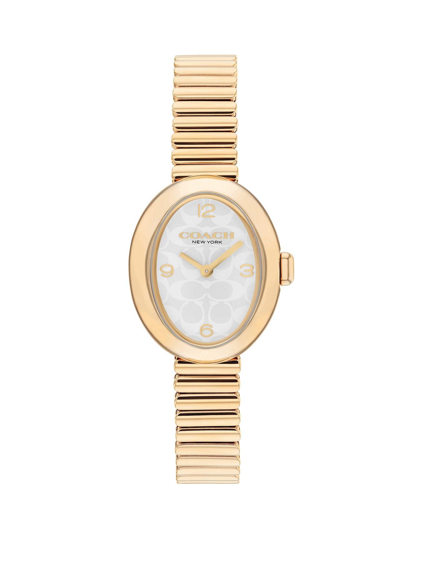 COACH Ladies Sammy Gold IP Stretch Bracelet Watch