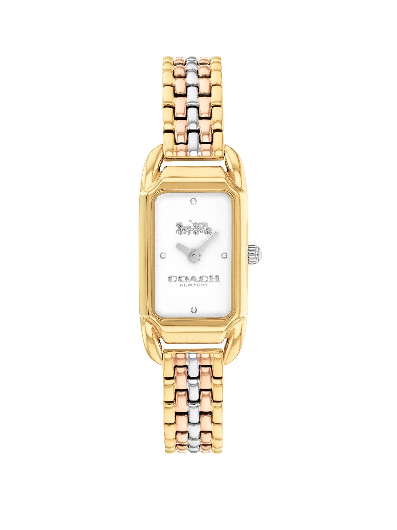 COACH Ladies Cadie Tri Tone Bracelet Watch