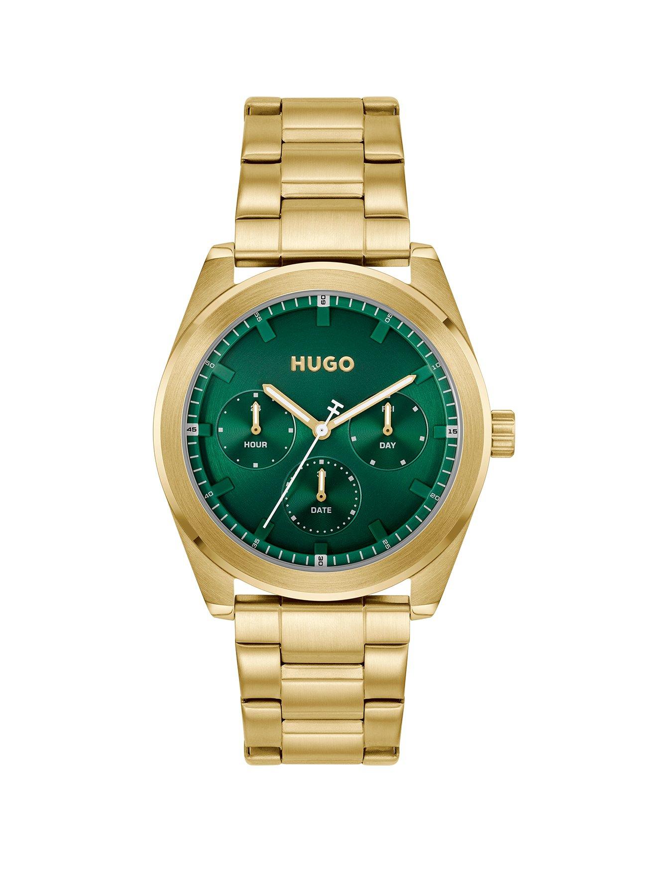 HUGO Gents HUGO #BRIGHT SPORT Light Yellow Gold IP Bracelet Watch