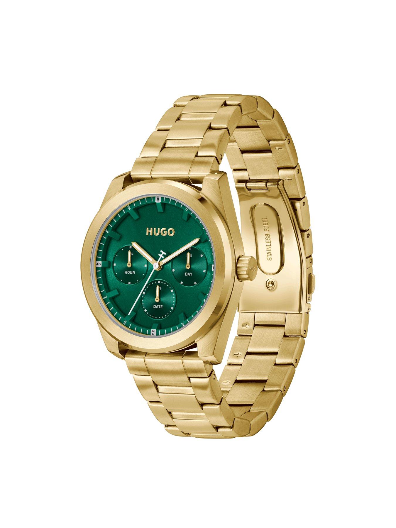 HUGO Gents #BRIGHT SPORT Light Yellow Gold IP Bracelet Watch | Very