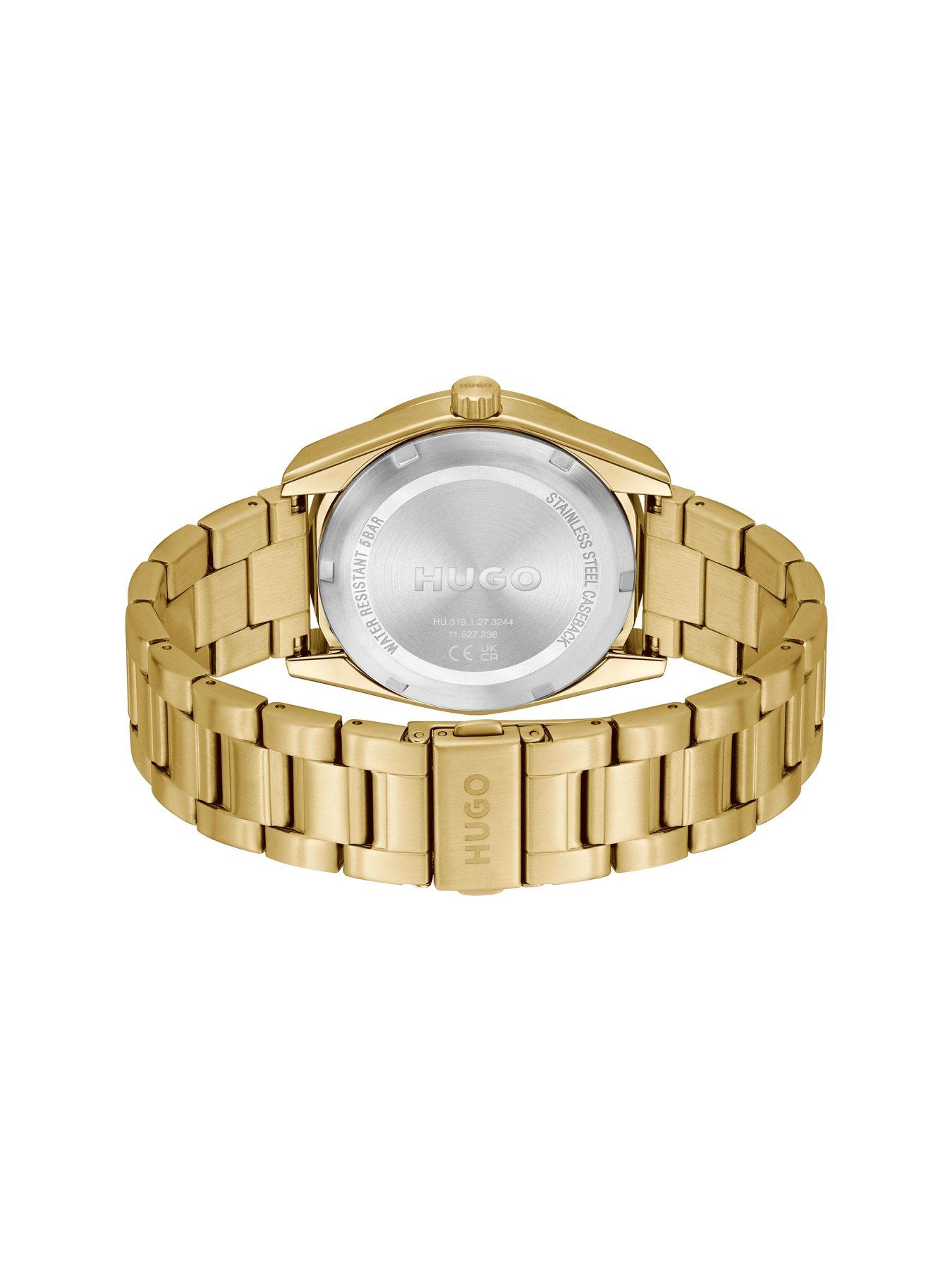 HUGO Gents #BRIGHT SPORT Light Yellow Gold IP Bracelet Watch | Very