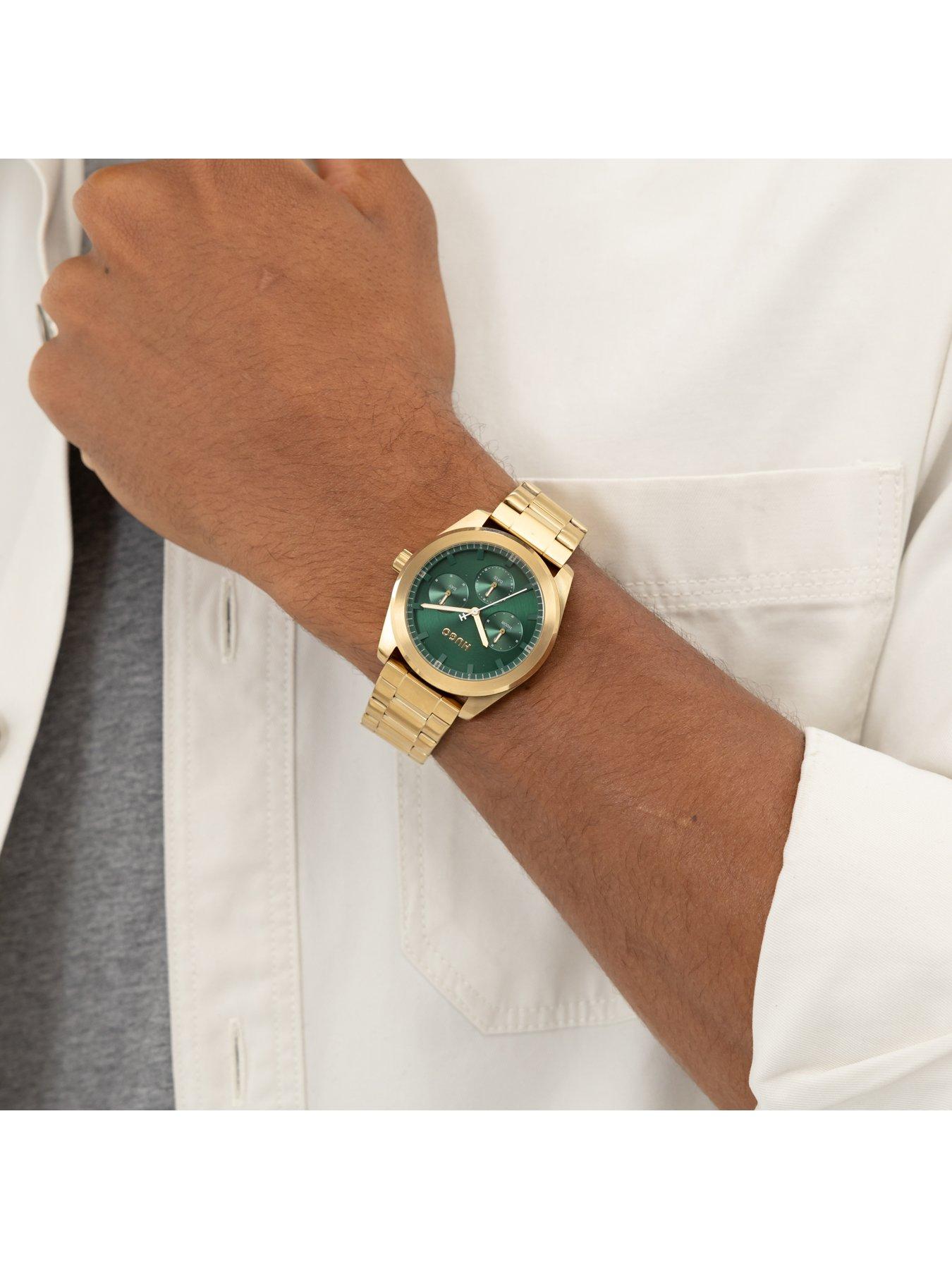HUGO Gents #BRIGHT SPORT Light Yellow Gold IP Bracelet Watch | Very