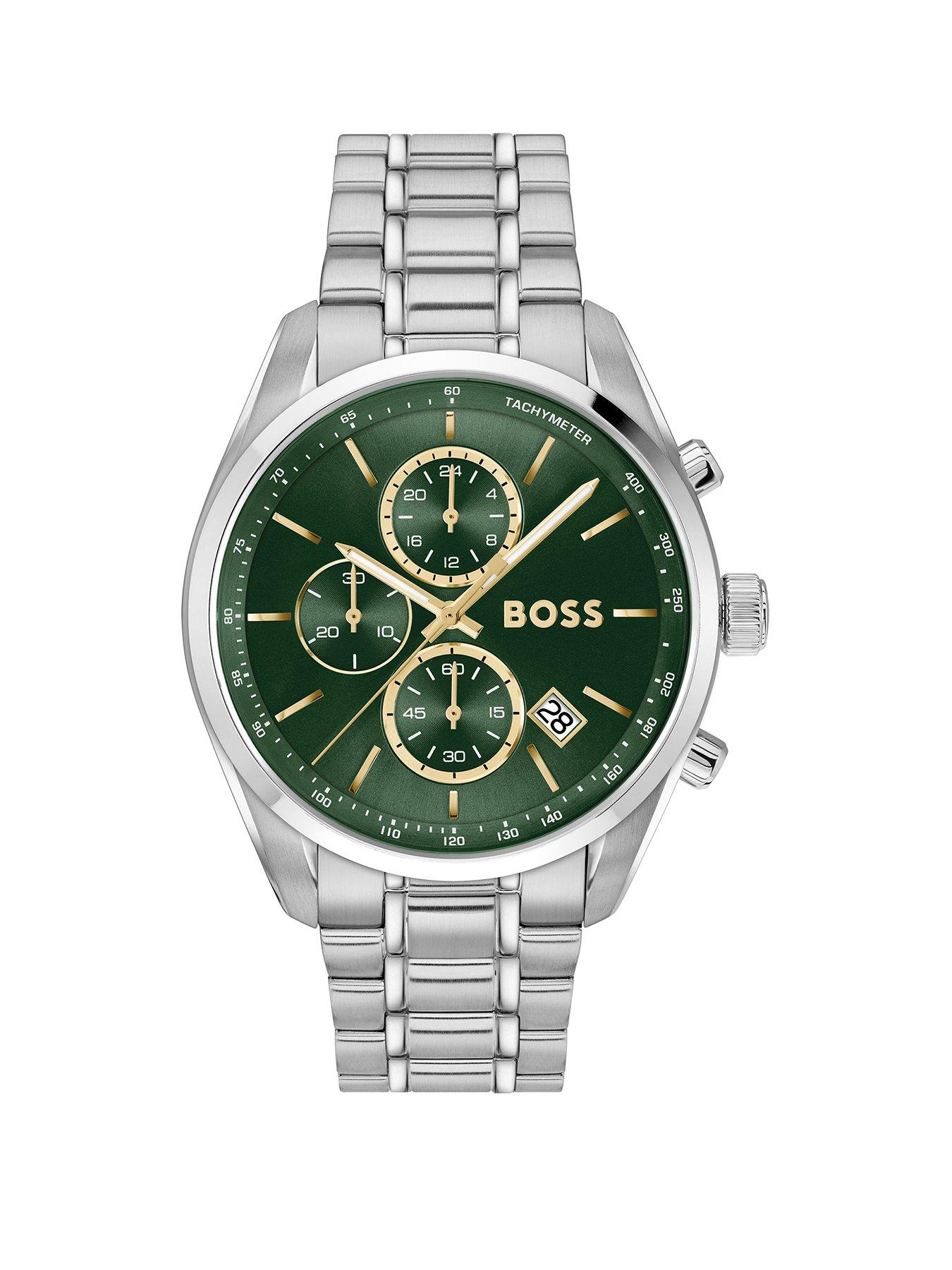 undefined Gents Grand Prix Chronograph With Green Dial - Silver