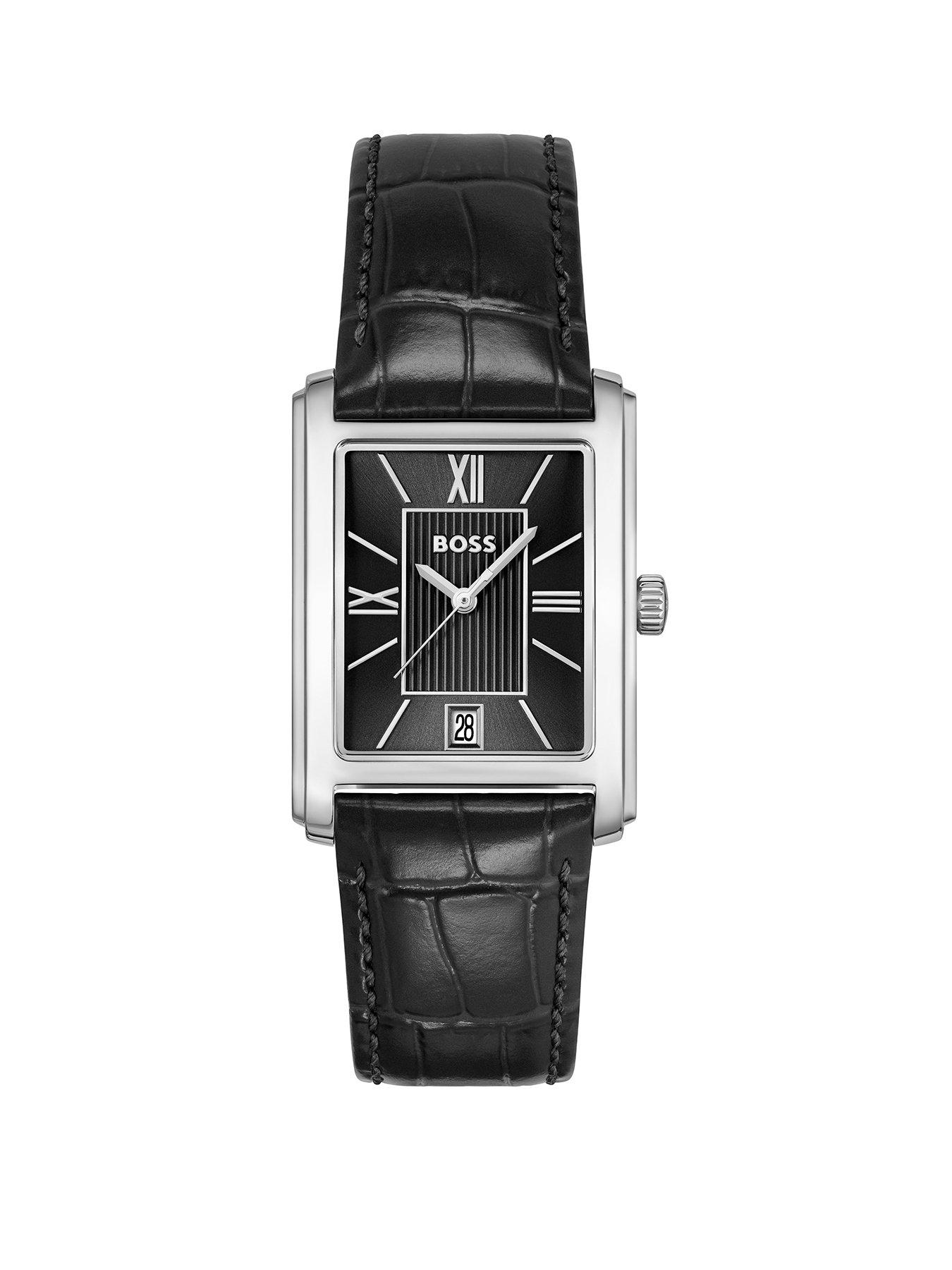 BOSS Gents Principle Dress Watch With Leather Strap - Black