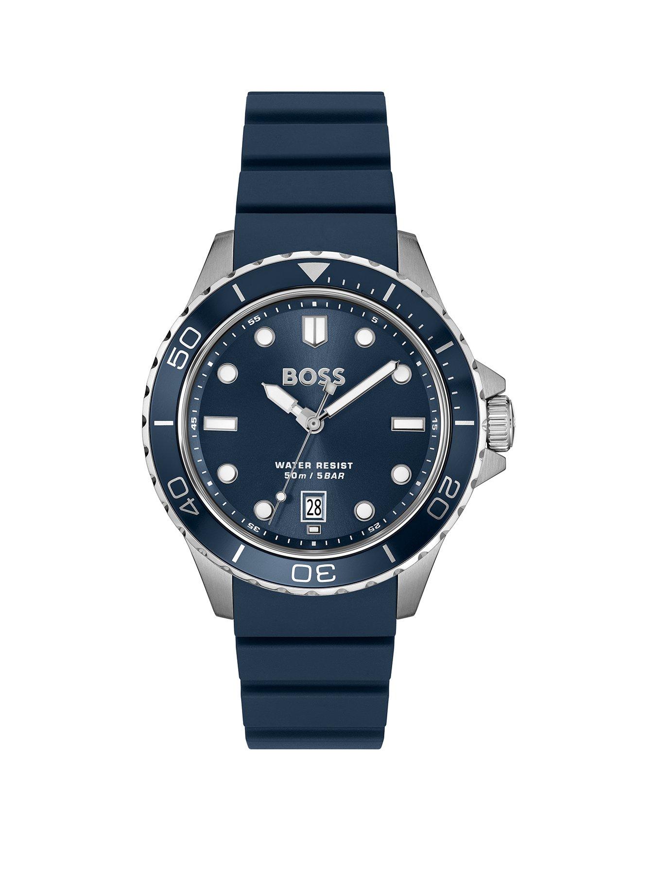 BOSS Gents Troper Sport Watch With Silicone Strap - Blue