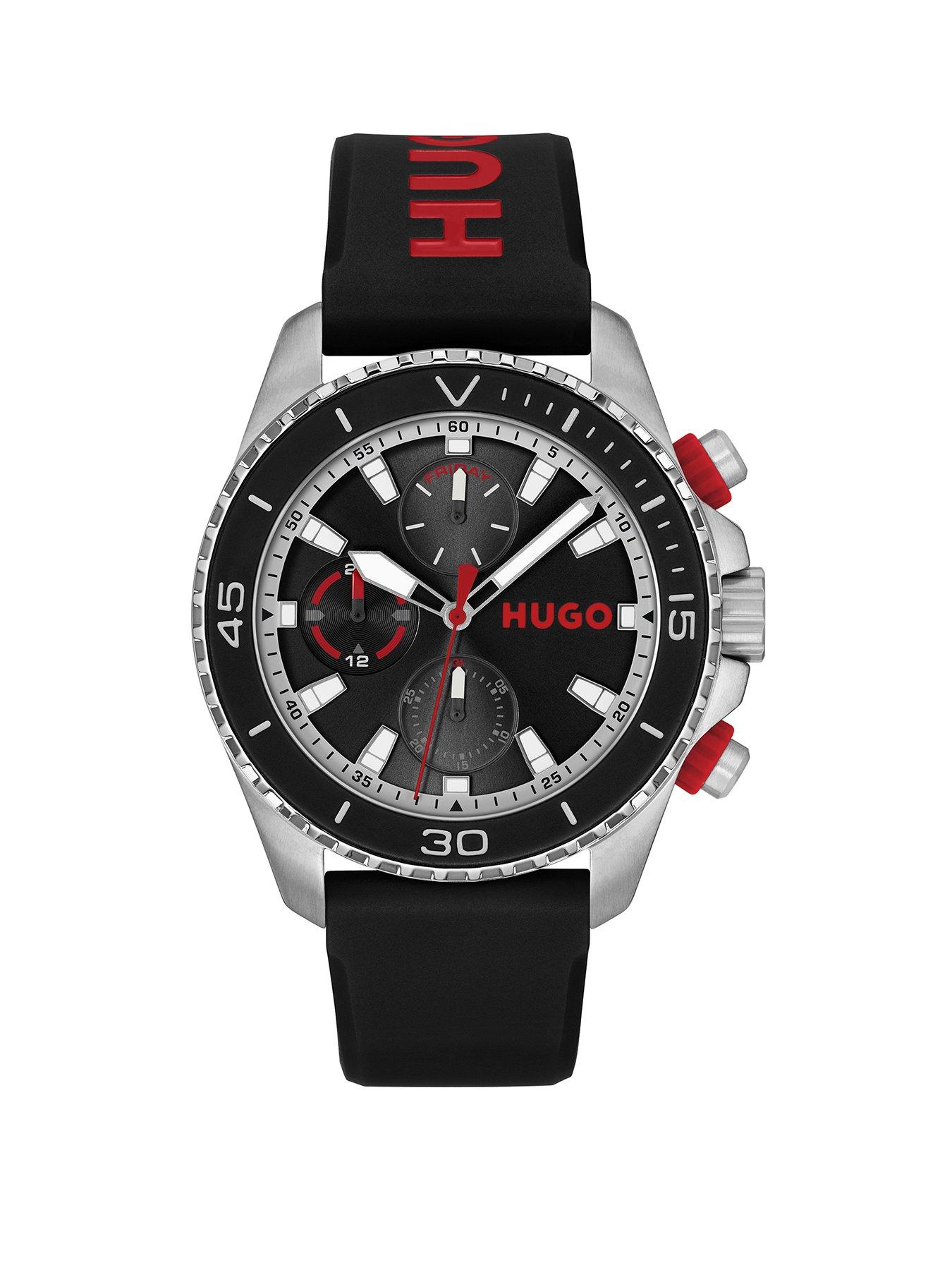 HUGO Gents #DIVE Stainless Steel Silicone Strap Watch