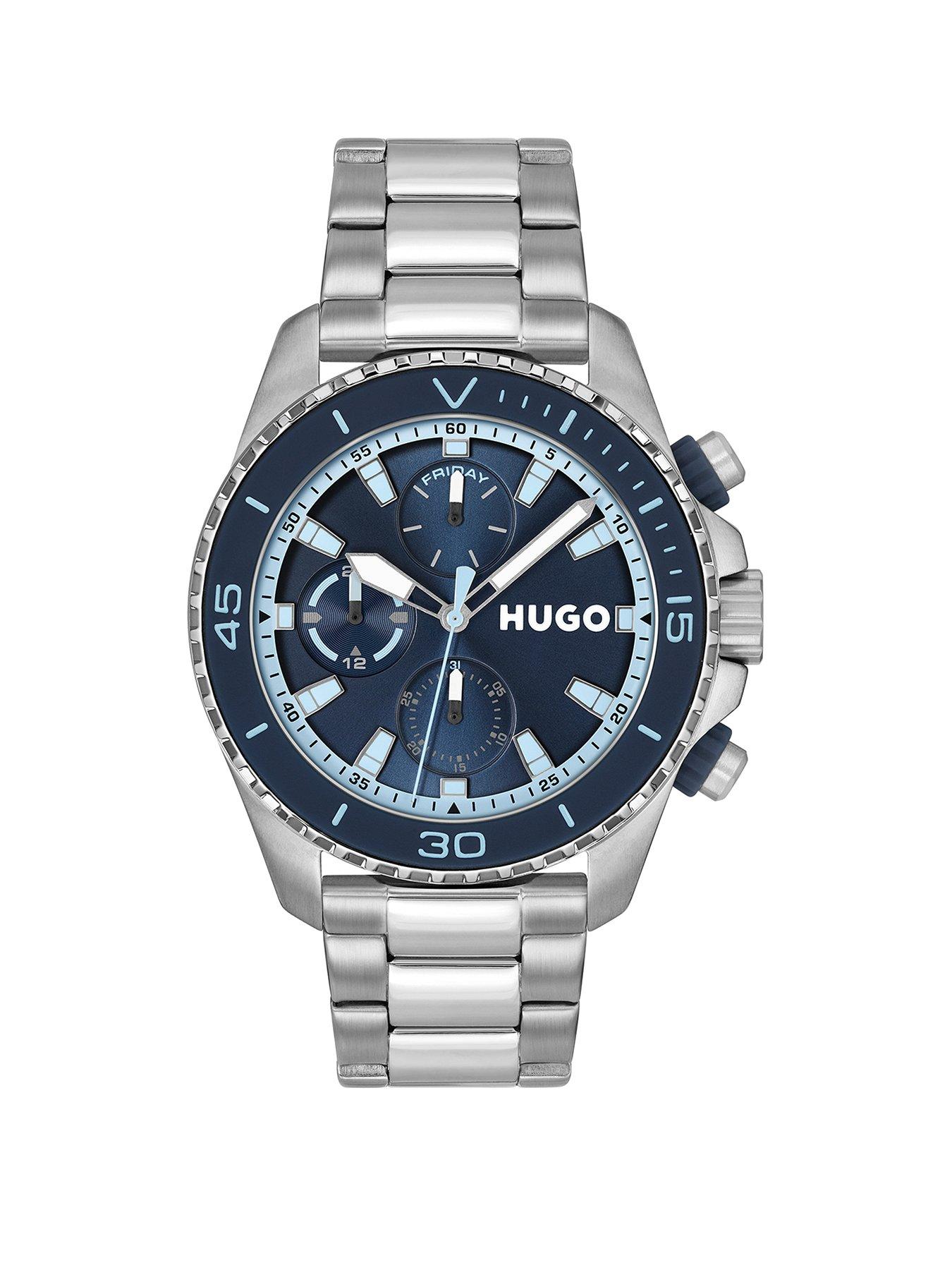 HUGO Gents #DIVE Stainless Steel Bracelet Watch with Blue Dial