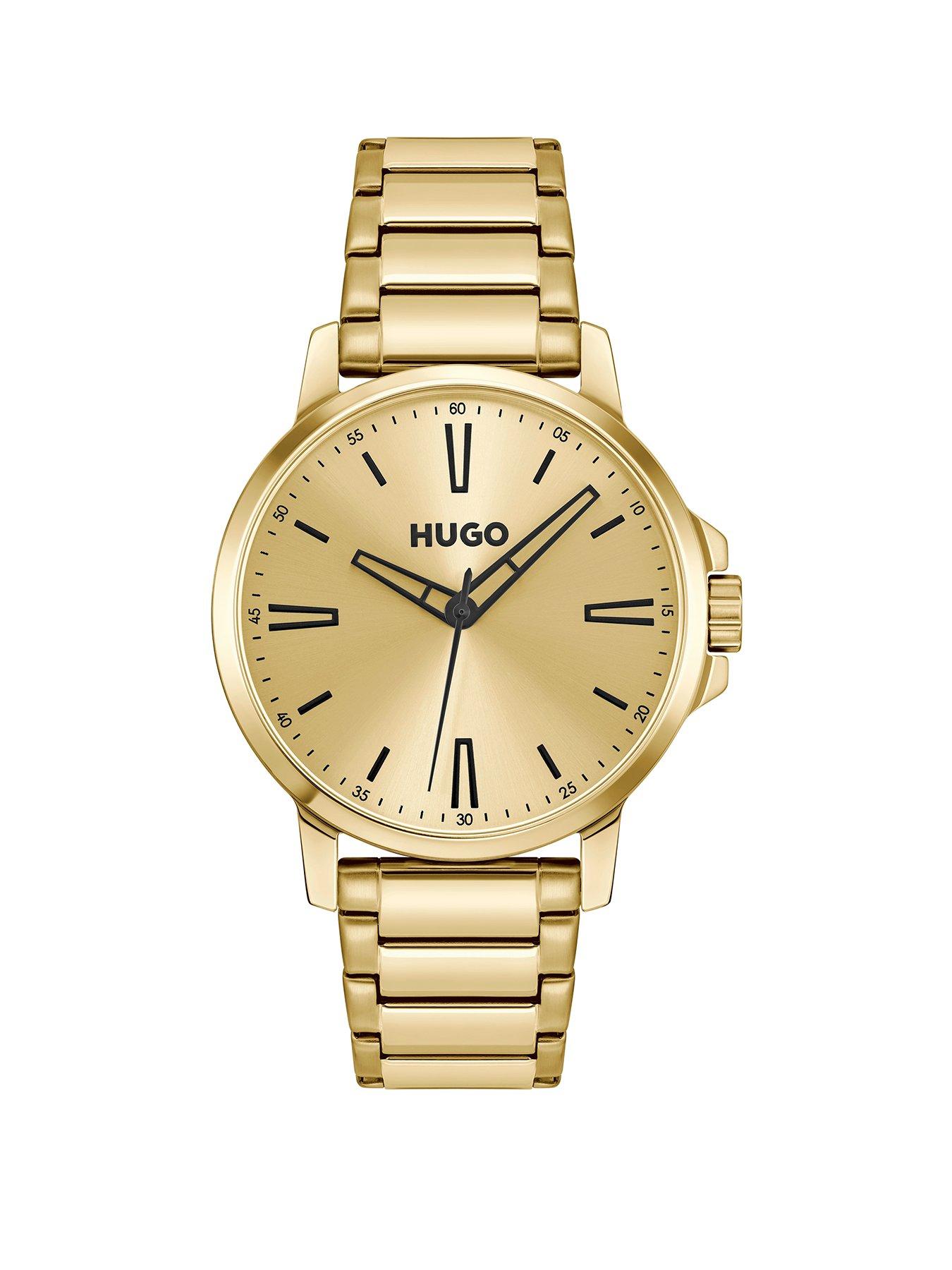 HUGO Gents HUGO #SMOOTH Gold IP Bracelet Watch