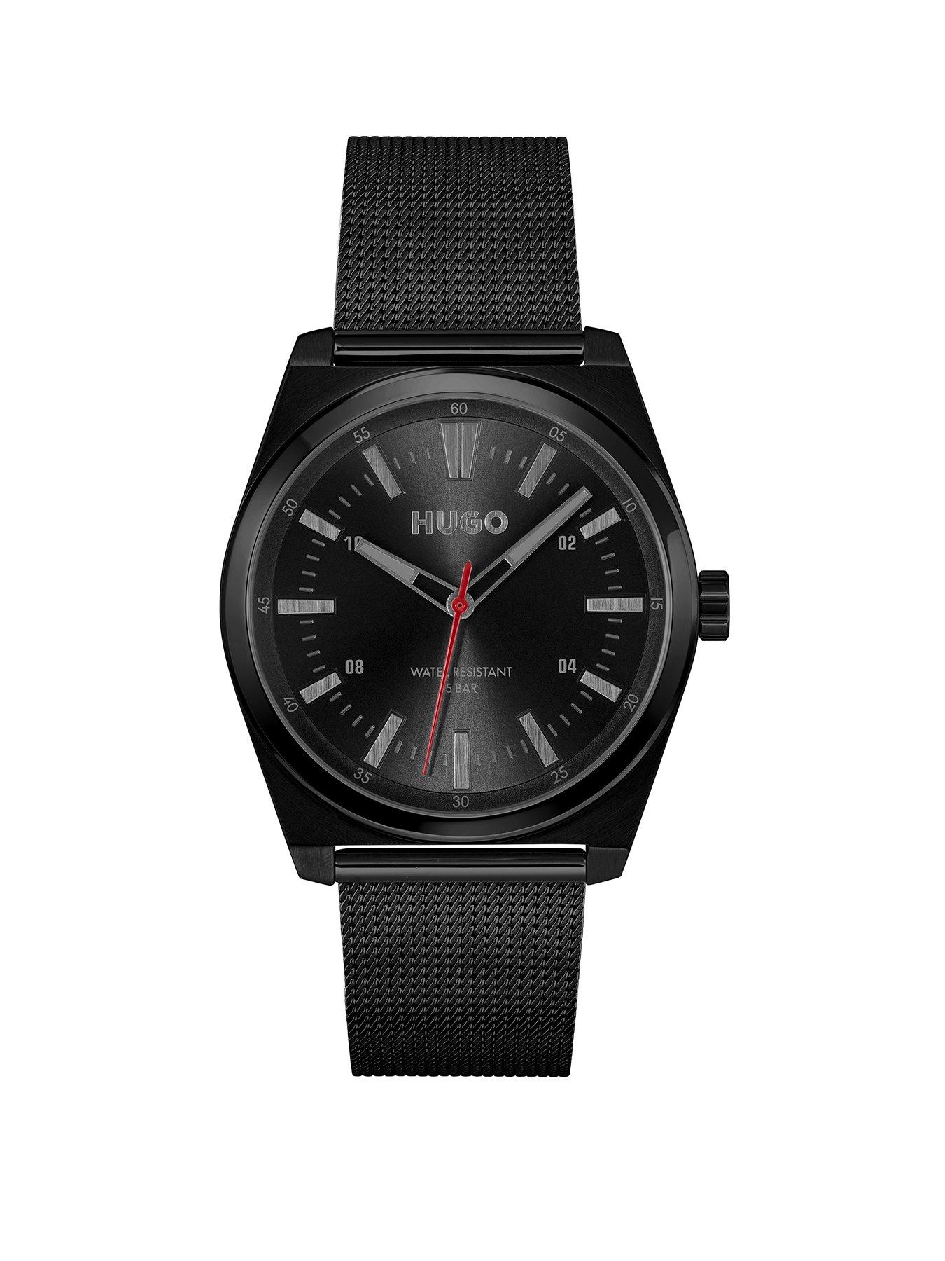 HUGO Gents HUGO #ARK Black IP Mesh Bracelet Watch