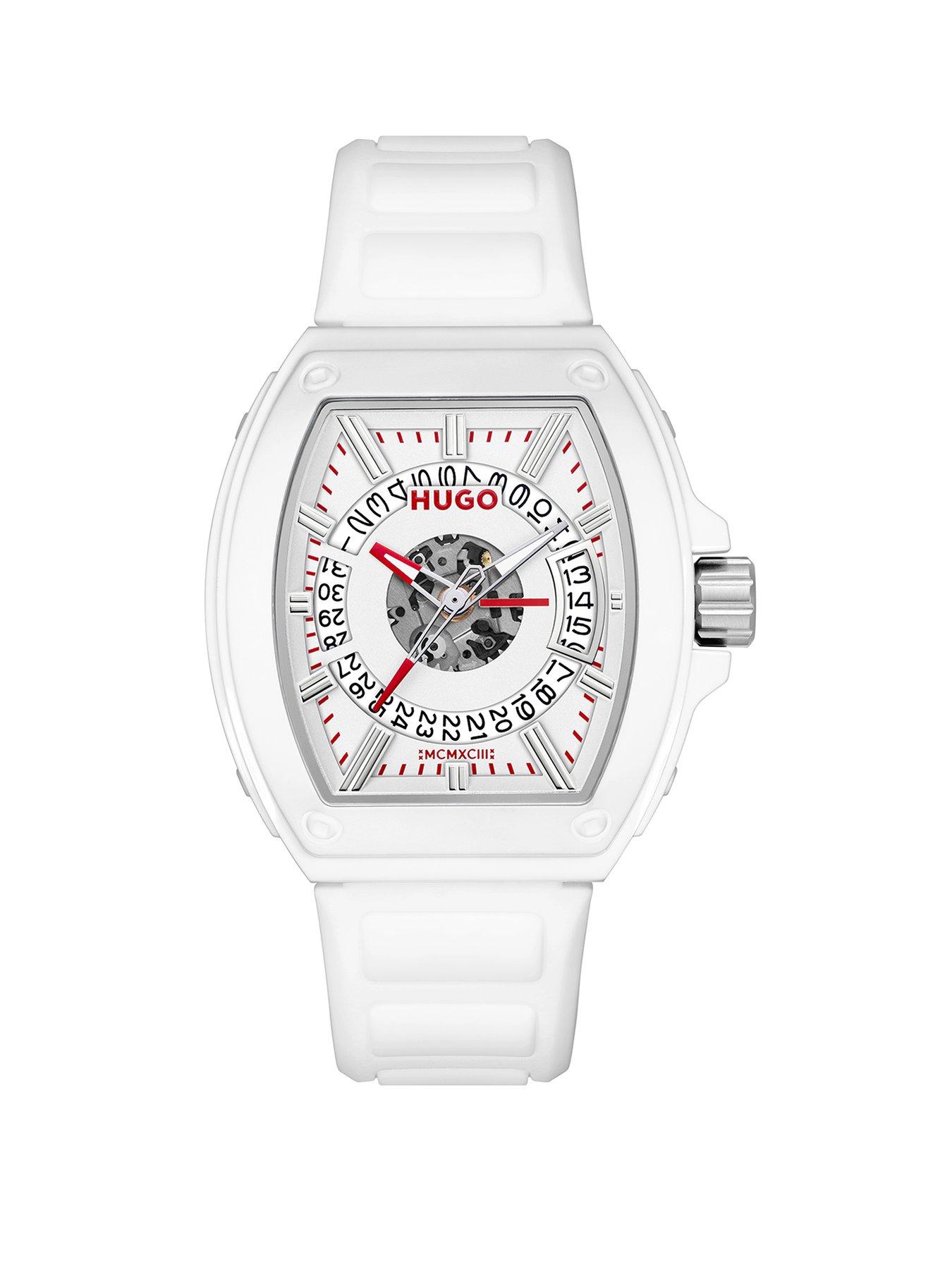 undefined Gents HUGO #ICON White Silicone Strap Watch