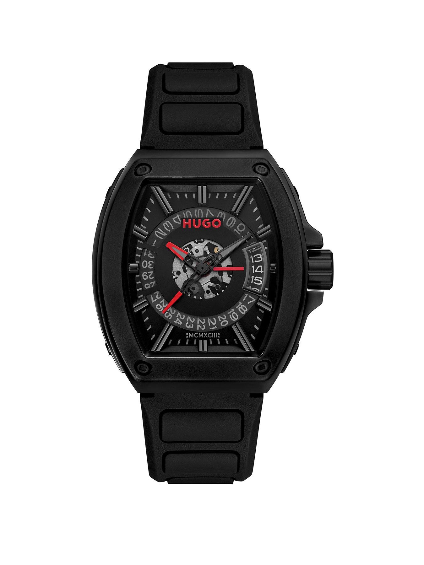 undefined Gents HUGO #ICON Black Silicone Strap Watch