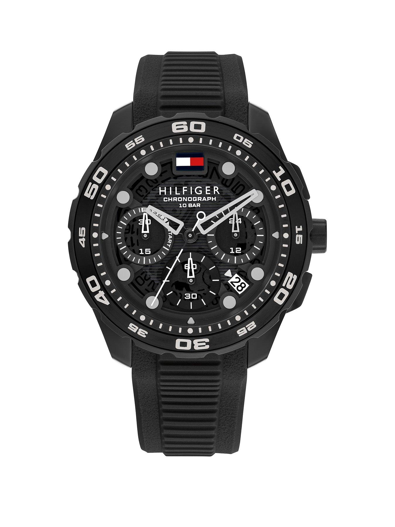 undefined Tommy Hilfiger Men's Black Silicone Watch