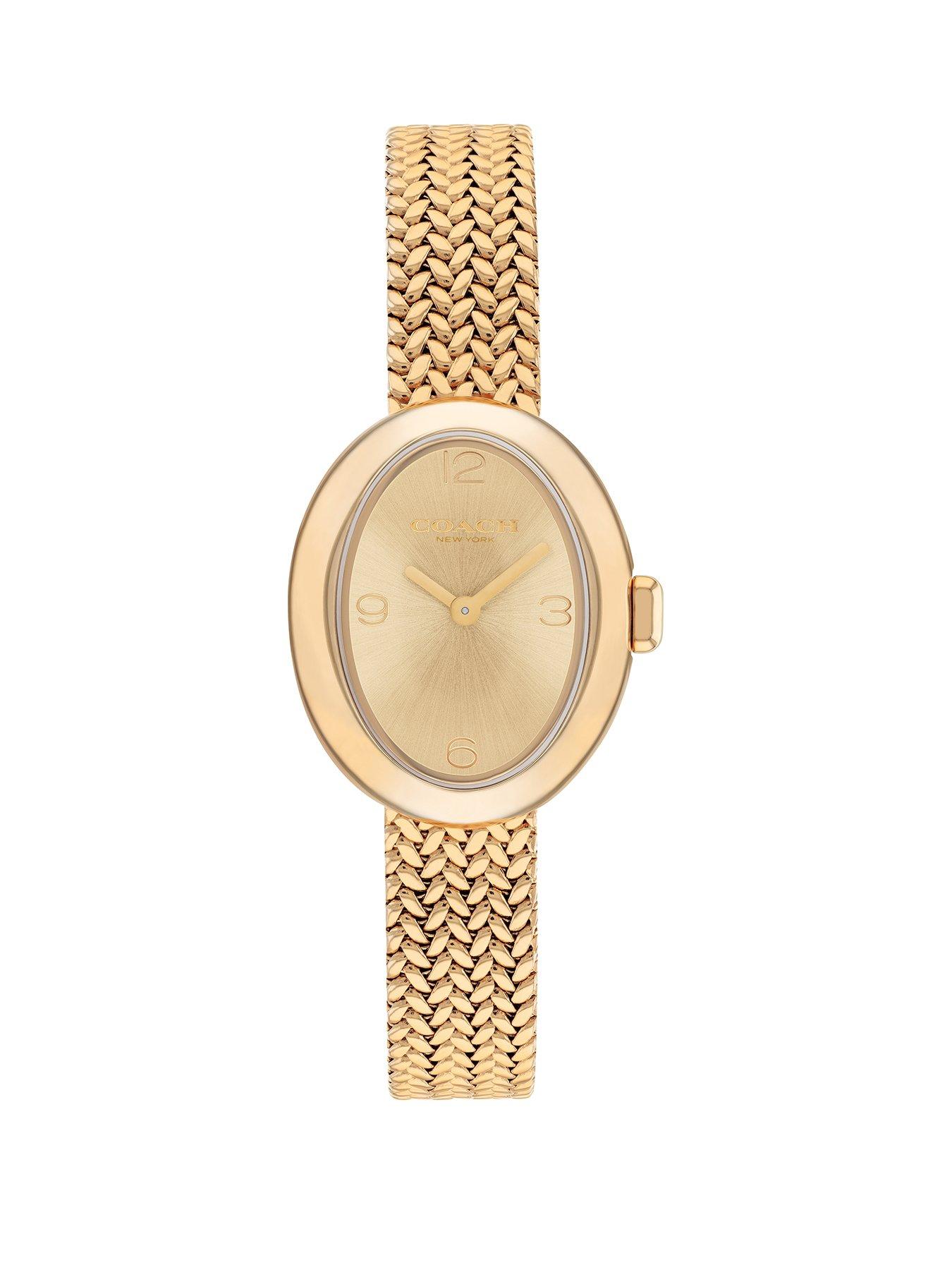 undefined Coach Ladies Sammy Gold IP Textured Mesh Bracelet Watch