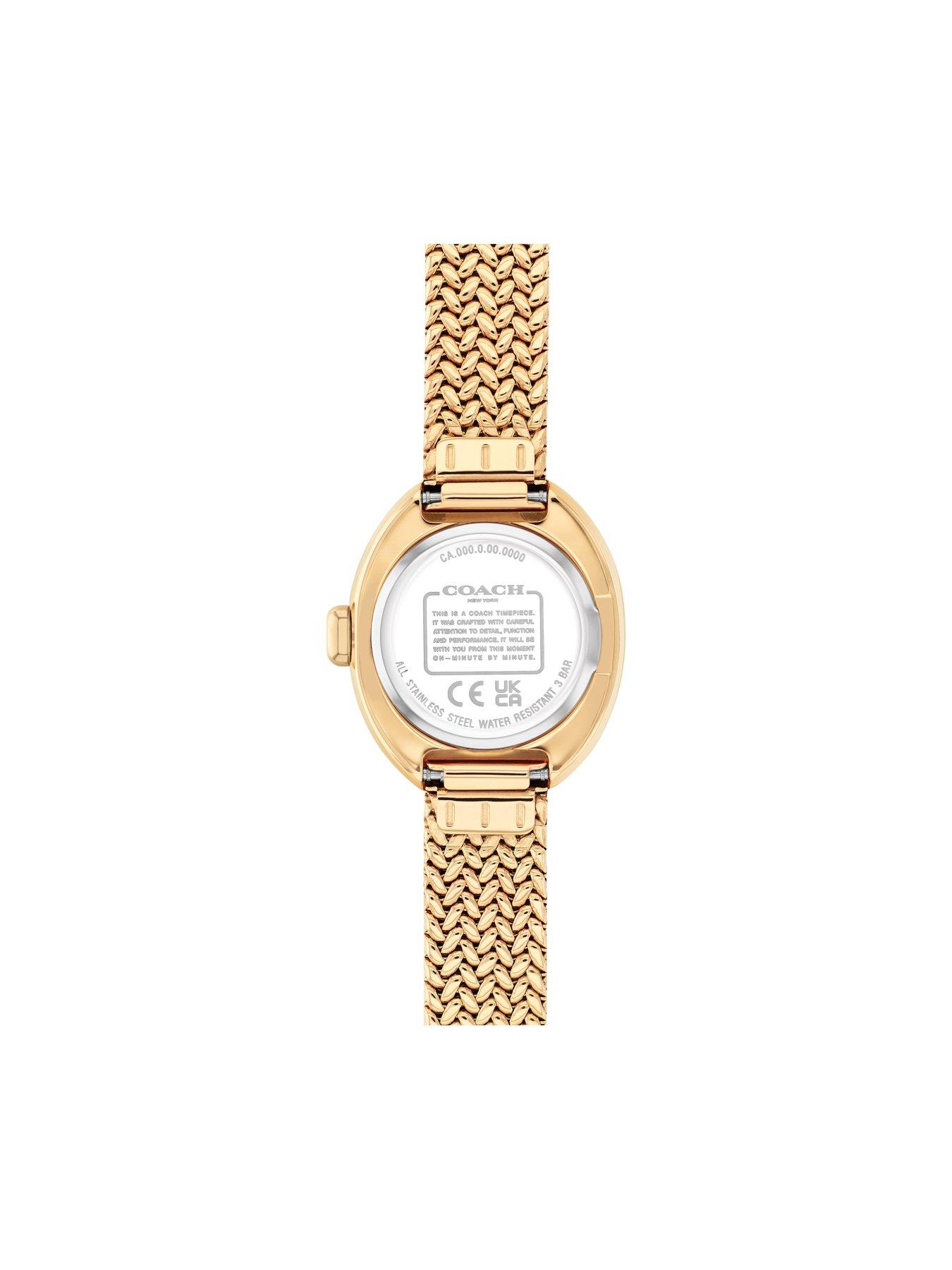 Image 3 of 5 of COACH Ladies Sammy Gold IP Textured Mesh Bracelet Watch