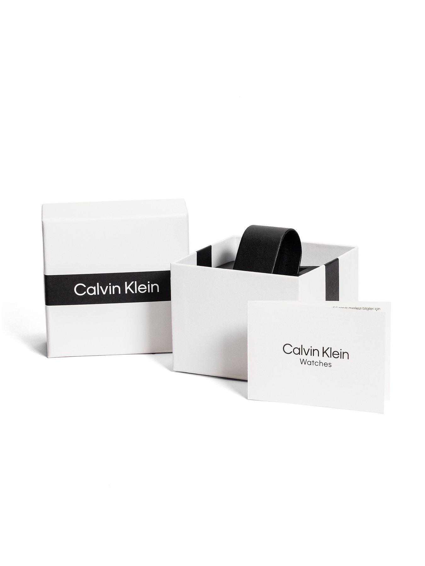 Image 4 of 4 of Calvin Klein Men's Ck Dapper Tank Leather Watch - Brown