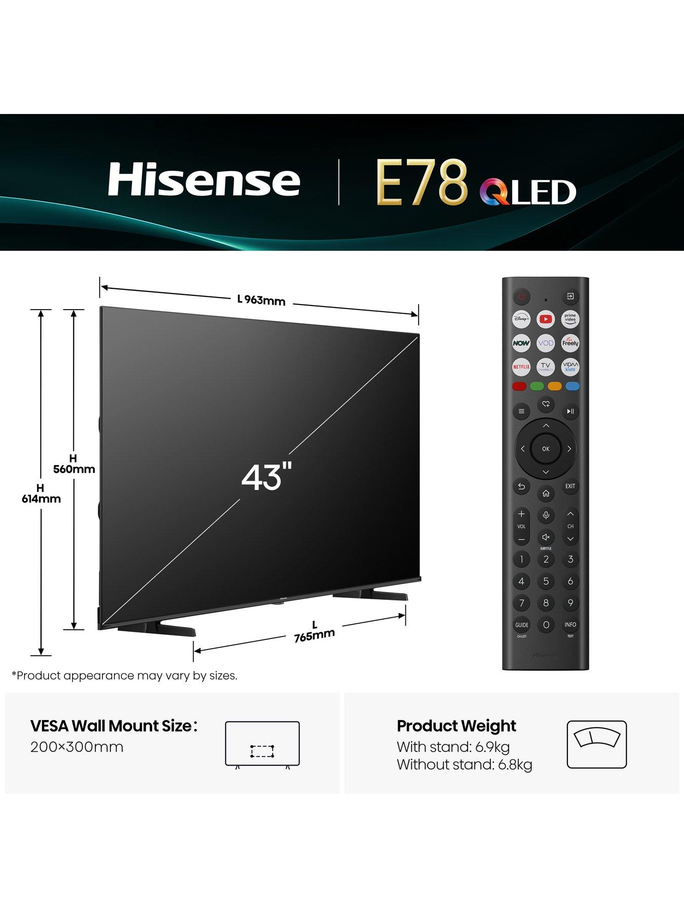 Image 7 of 7 of Hisense E78Q 43" 4K QLED Smart AI TV with Freely - 43E78QTUK