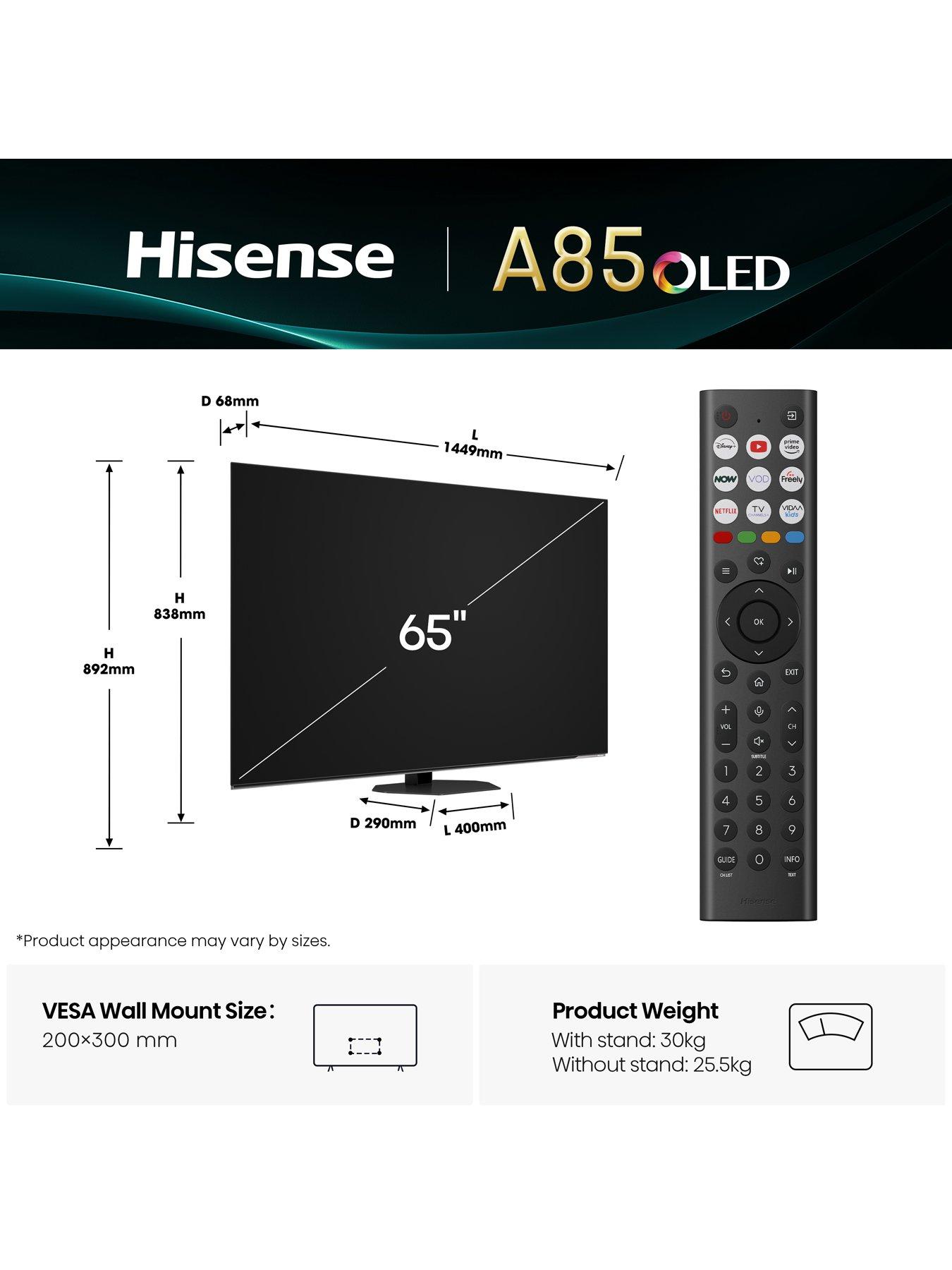 Image 6 of 7 of Hisense Hisense A85Q 65" 4K OLED Smart AI TV with Freely- 65A85QTUK