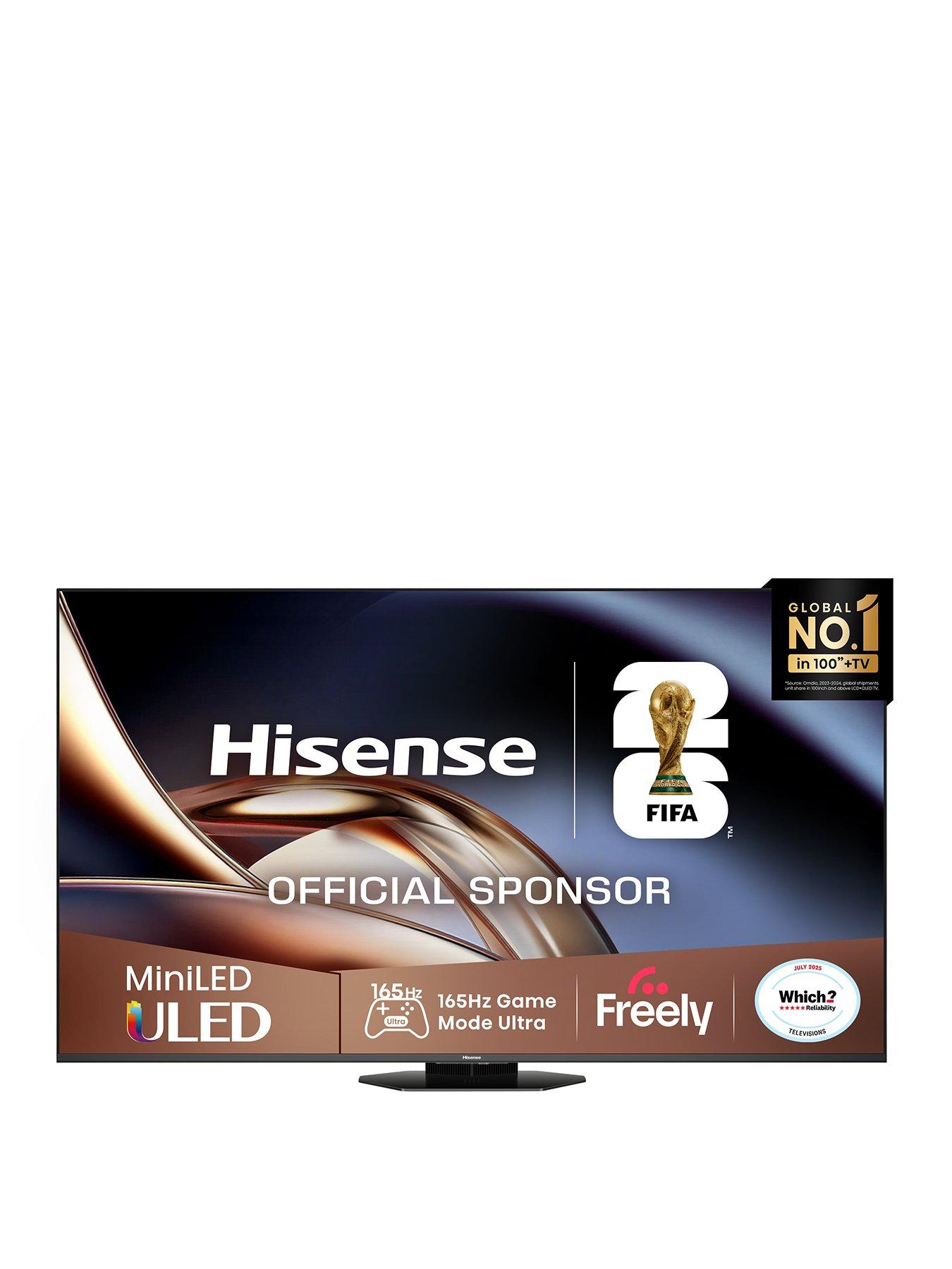 Hisense 65" 65U8QTUK MiniLED 165Hz Smart AI TV with Freely