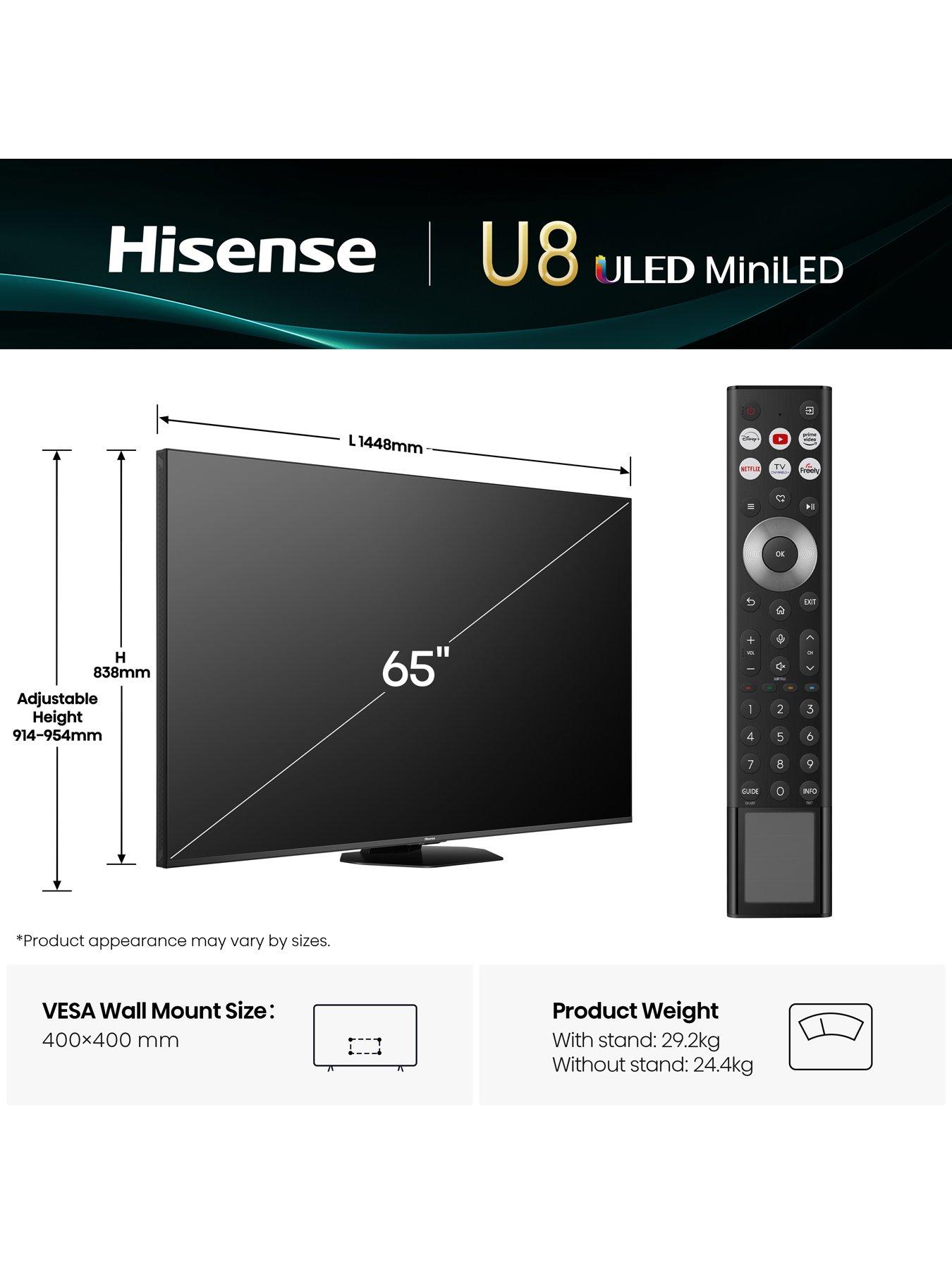 Image 7 of 7 of Hisense U8Q 65" 4K MiniLED QLED 165Hz Smart AI TV with Freely- 65U8QTUK