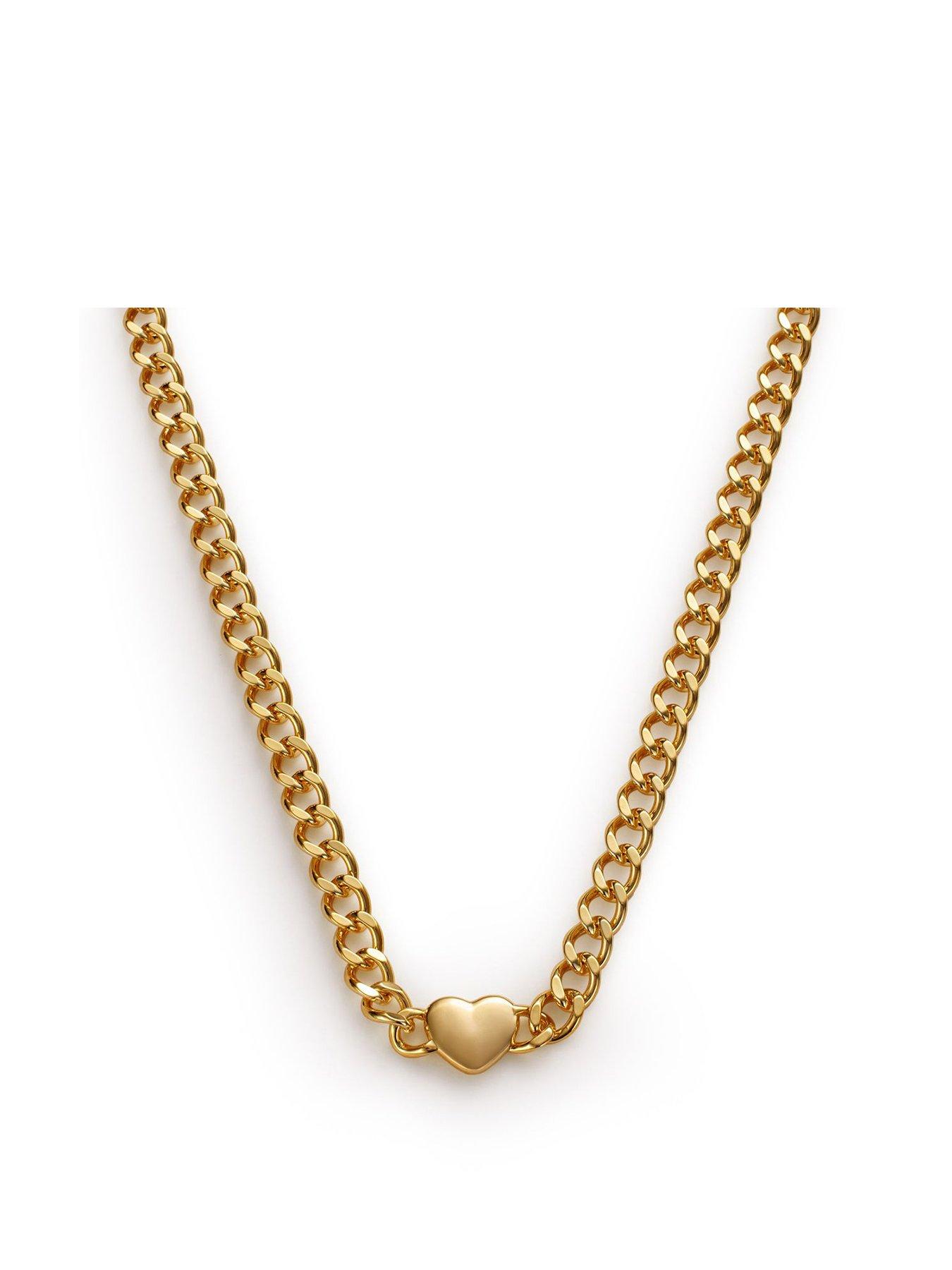 Katie Loxton ALLURE HEART CHAIN NECKLACE , Gold Coated , 40cm + 5cm extender