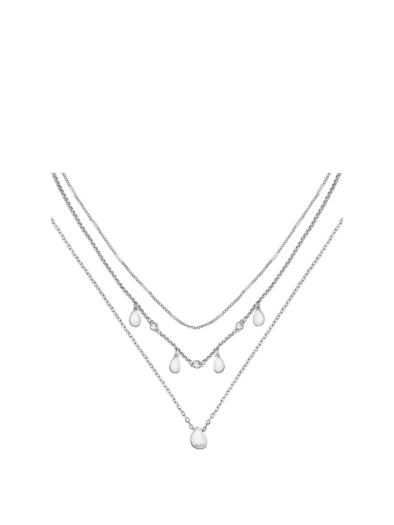 BOSS Ladies Selena Stainless Steel Necklace - Silver