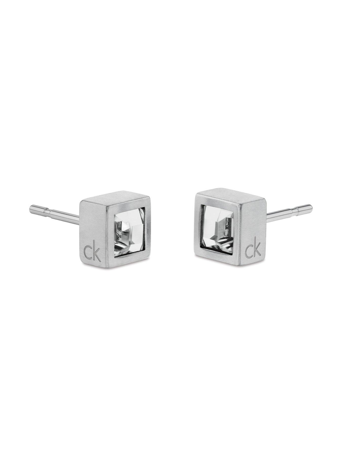 Image 2 of 3 of Calvin Klein Men's CK Essential Links Stainless Steel Earrings