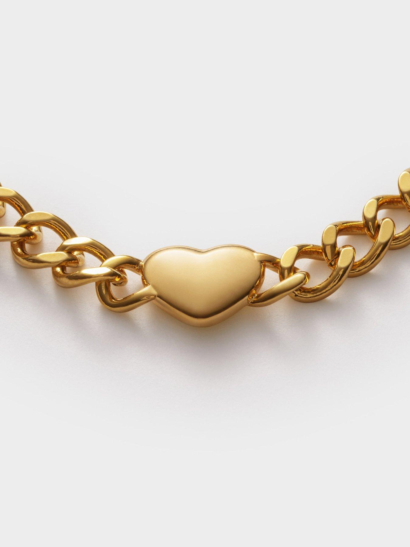 Image 4 of 5 of Katie Loxton Allure Heart Chain Bracelet , Gold Coated , 18cm + 3cm extender - Waterproof