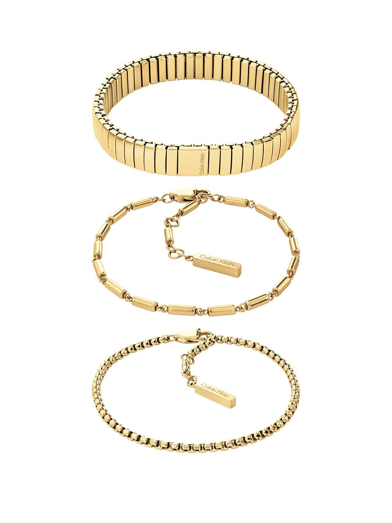 Calvin Klein Women's Ck Stacked Plated Bracelet - Gold