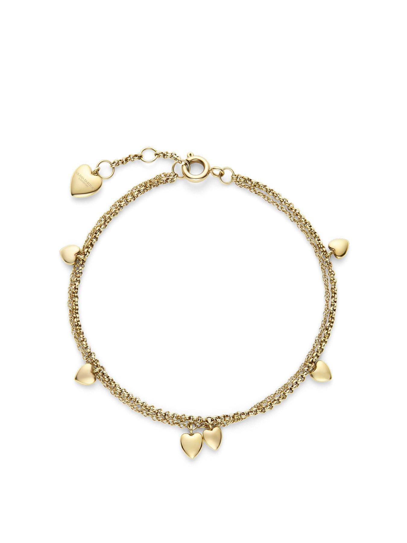 Olivia Burton Mini Heart Light Gold IP Double Layered Bracelet