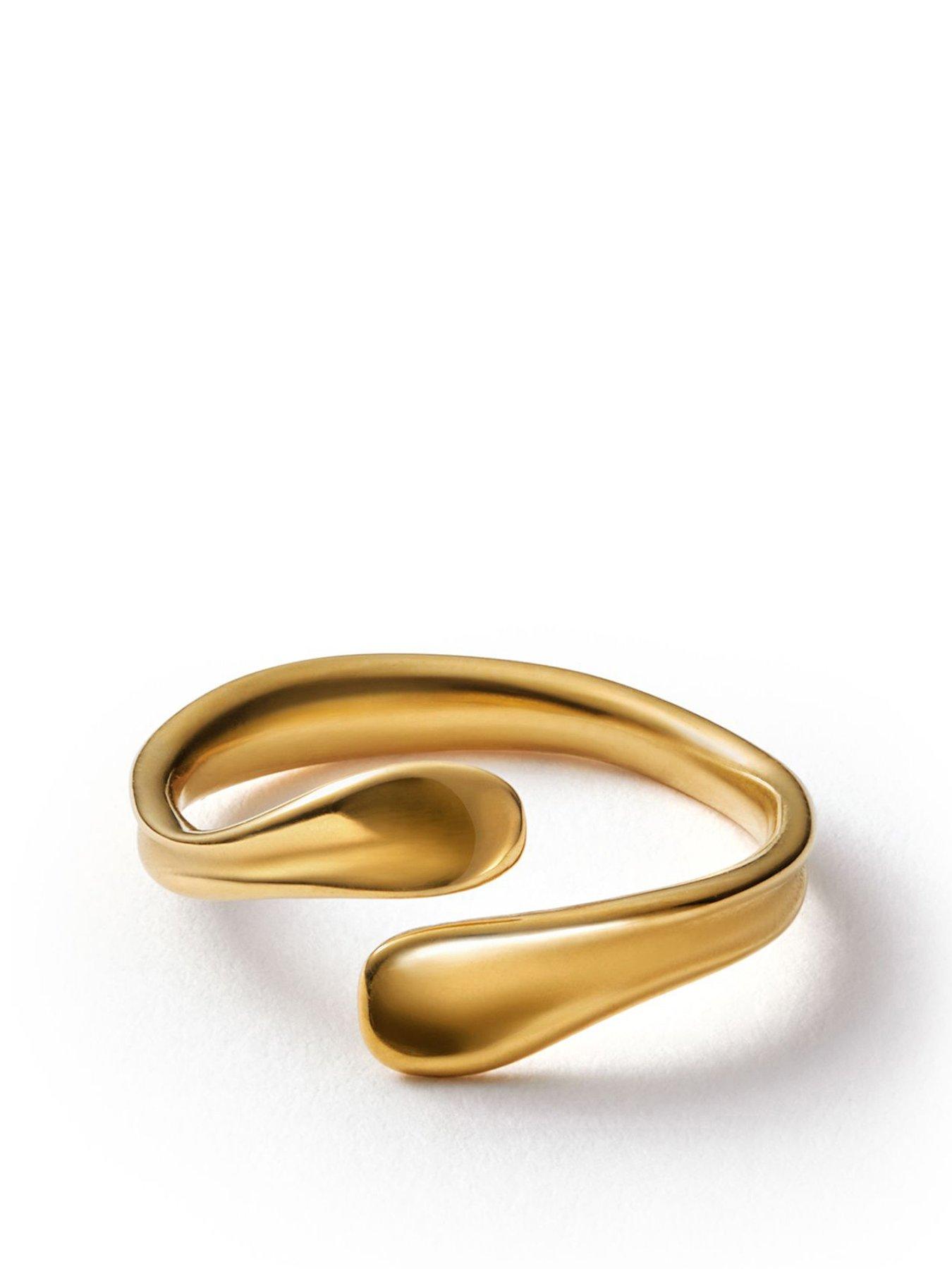 Katie Loxton MOLTEN LUXE WRAP RING , Gold Coated , Adjustable