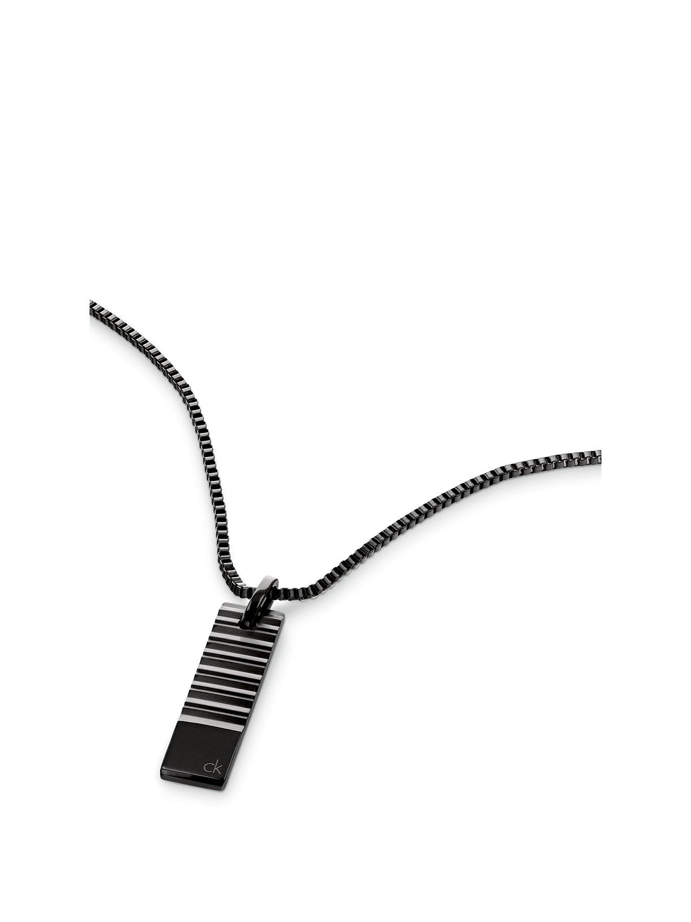 Image 1 of 3 of Calvin Klein men's CK Parallel Black IP Necklace