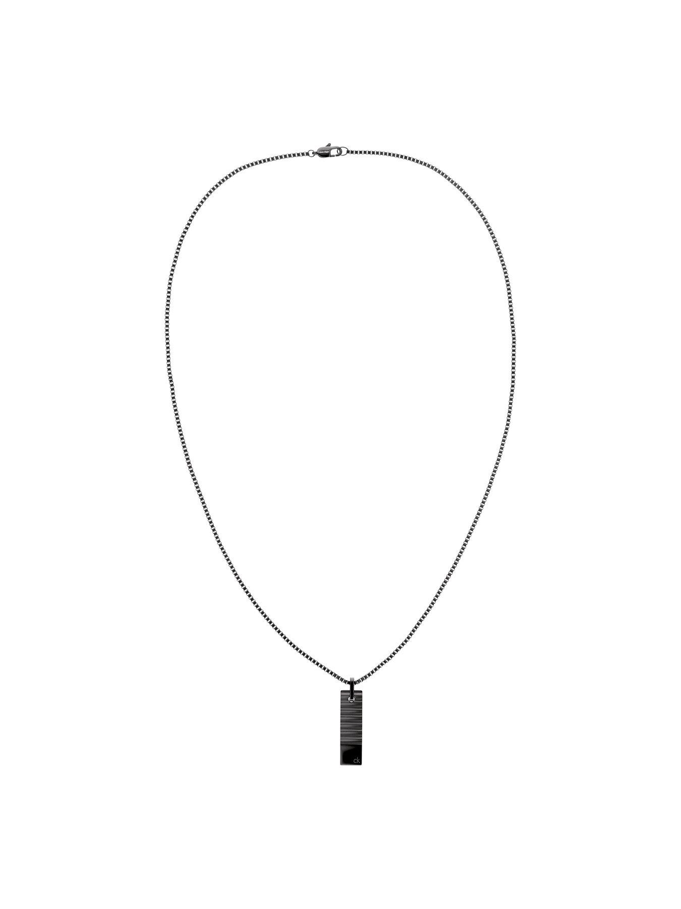 Image 2 of 3 of Calvin Klein men's CK Parallel Black IP Necklace