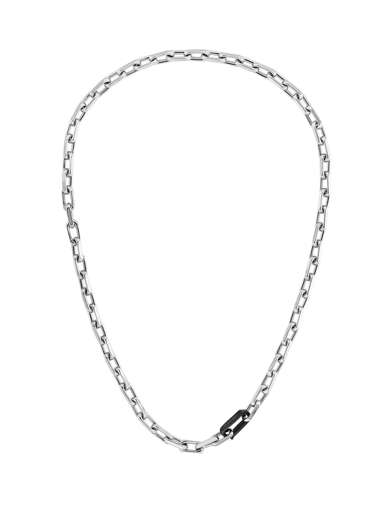 Calvin Klein Calvin Klein'S Men'S Ck Aspire Stainless Steel And Black Ip Necklace
