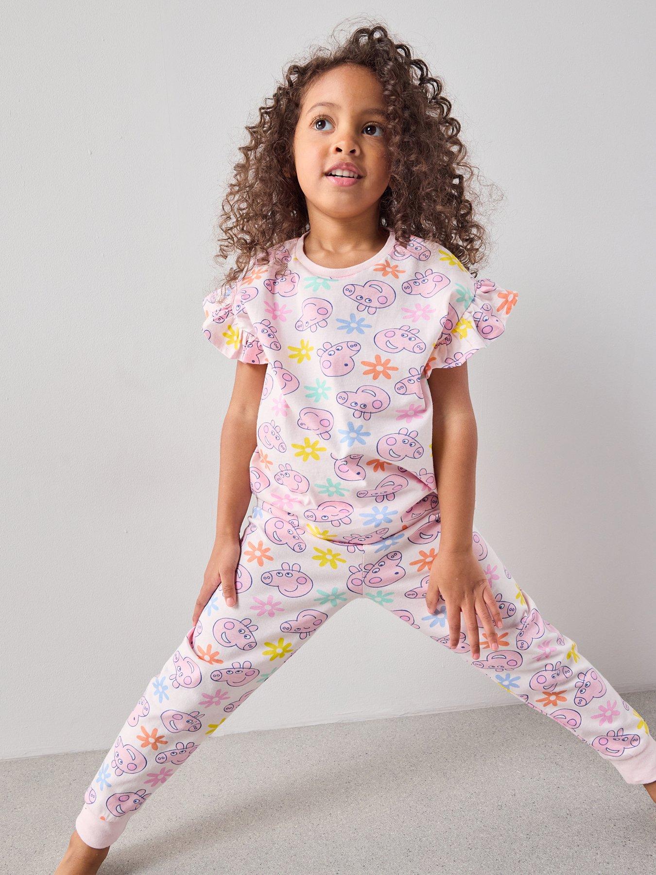 The Very Collection Peppa Pig Frill Short Sleeve Pyjama - Pink