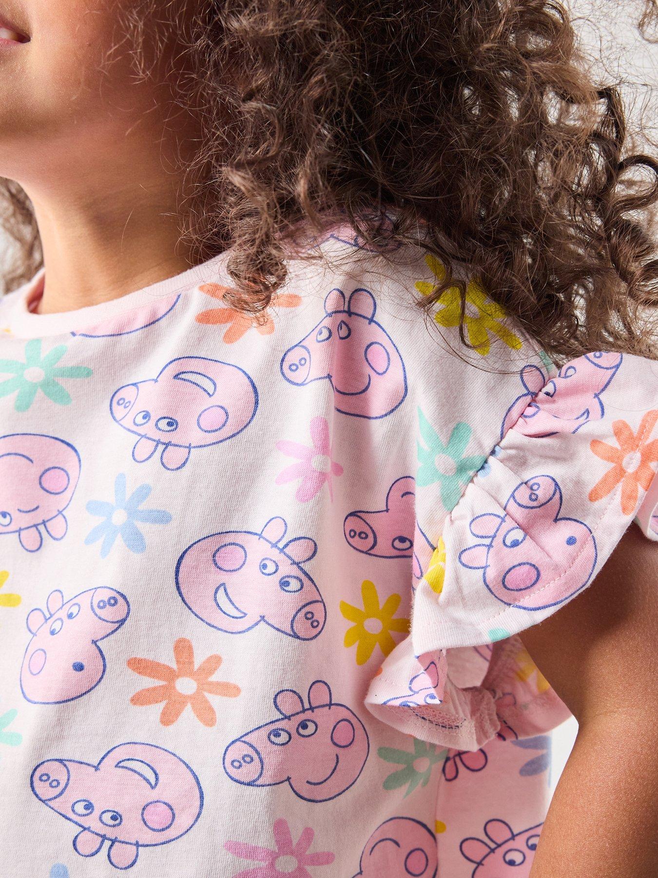 Image 4 of 6 of The Very Collection Peppa Pig Frill Short Sleeve Pyjama - Pink