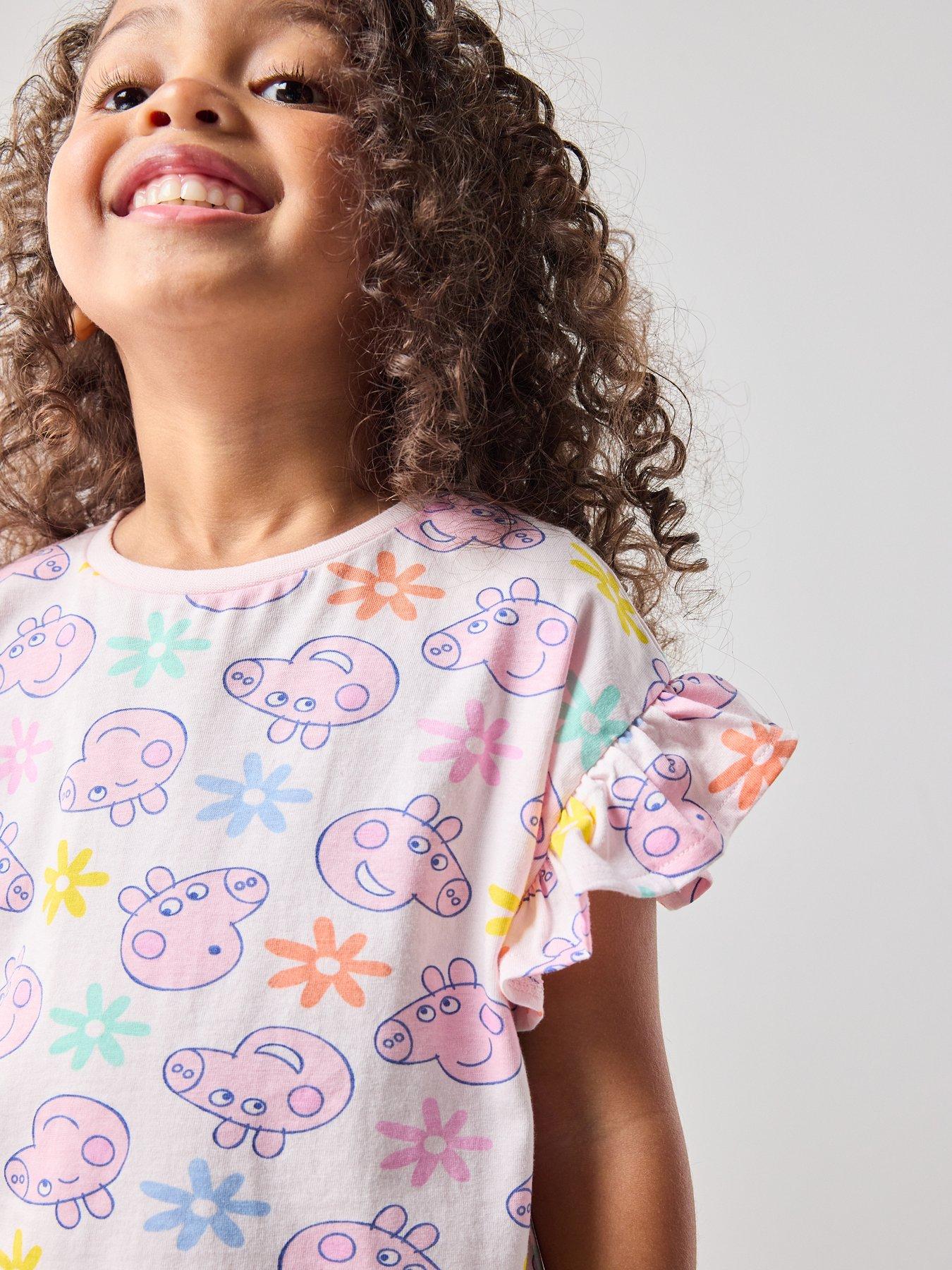 Image 5 of 6 of The Very Collection Peppa Pig Frill Short Sleeve Pyjama - Pink