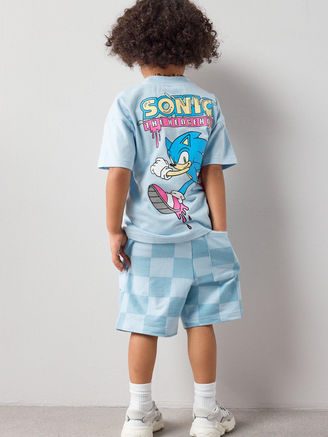 Image 2 of 6 of The Very Collection Sonic Tee And Check Sweat Short Set